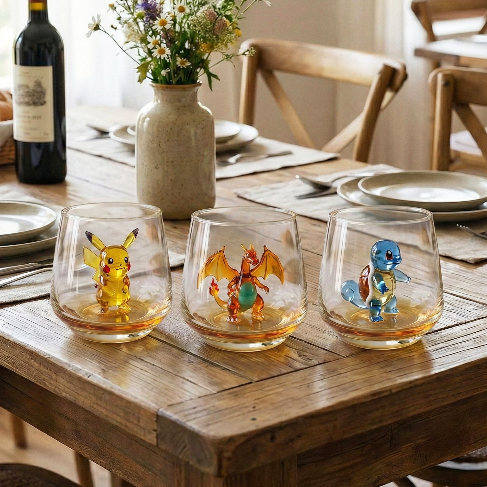 Poké-Glass Collection: Handmade  Character Tumblers