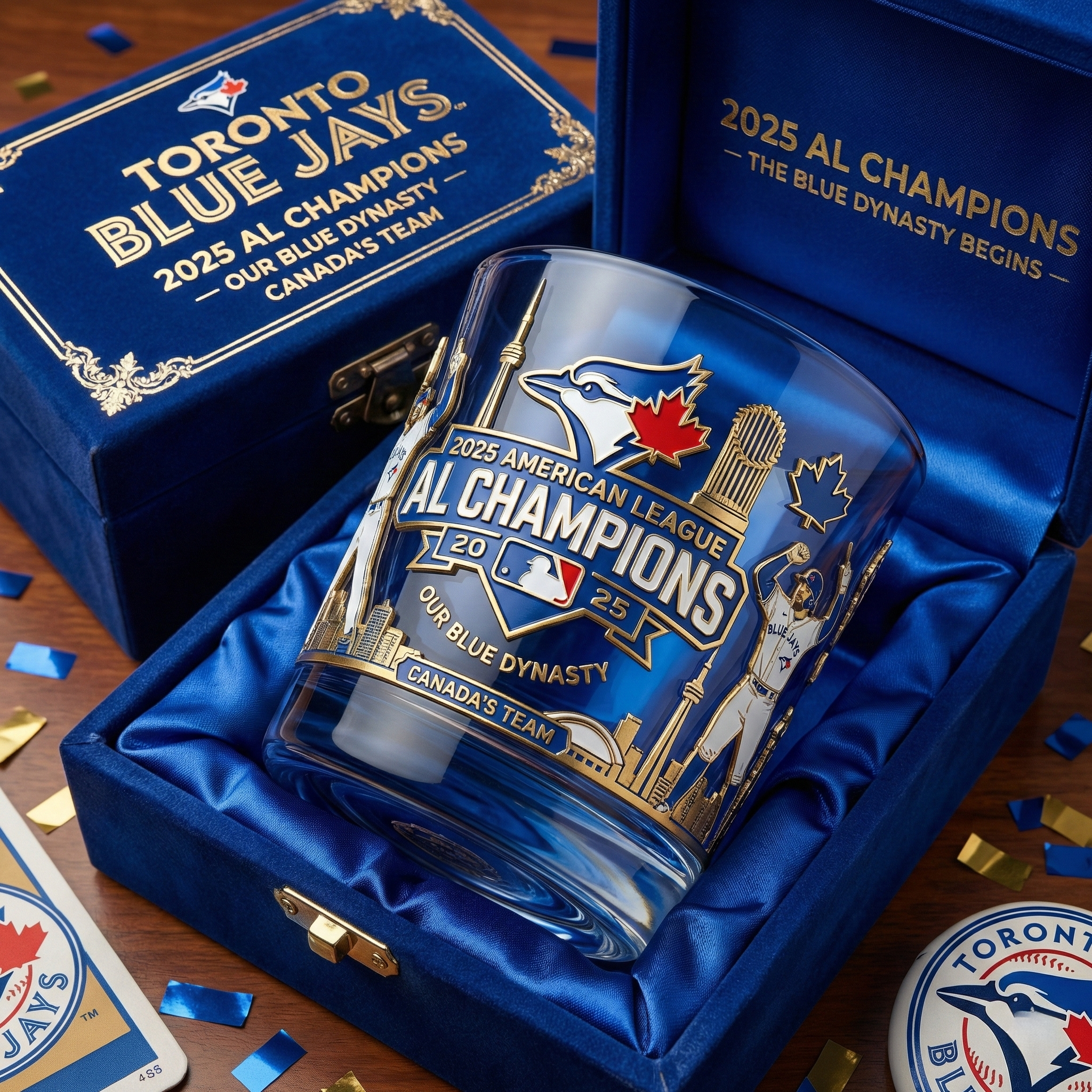 Toronto Blue Jays 2025 American League Champions Commemorative Whiskey Glass