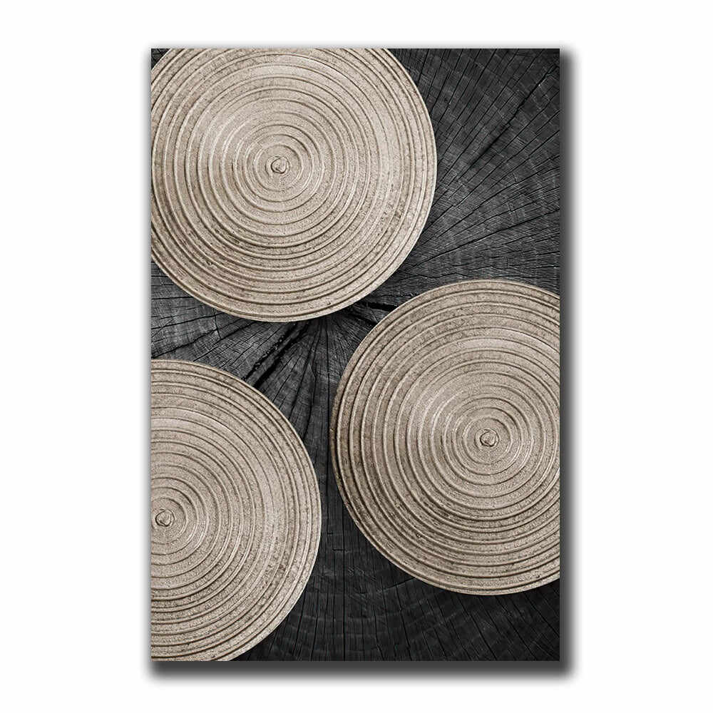 Golden Black Wood Texture Canvas Wall Art
