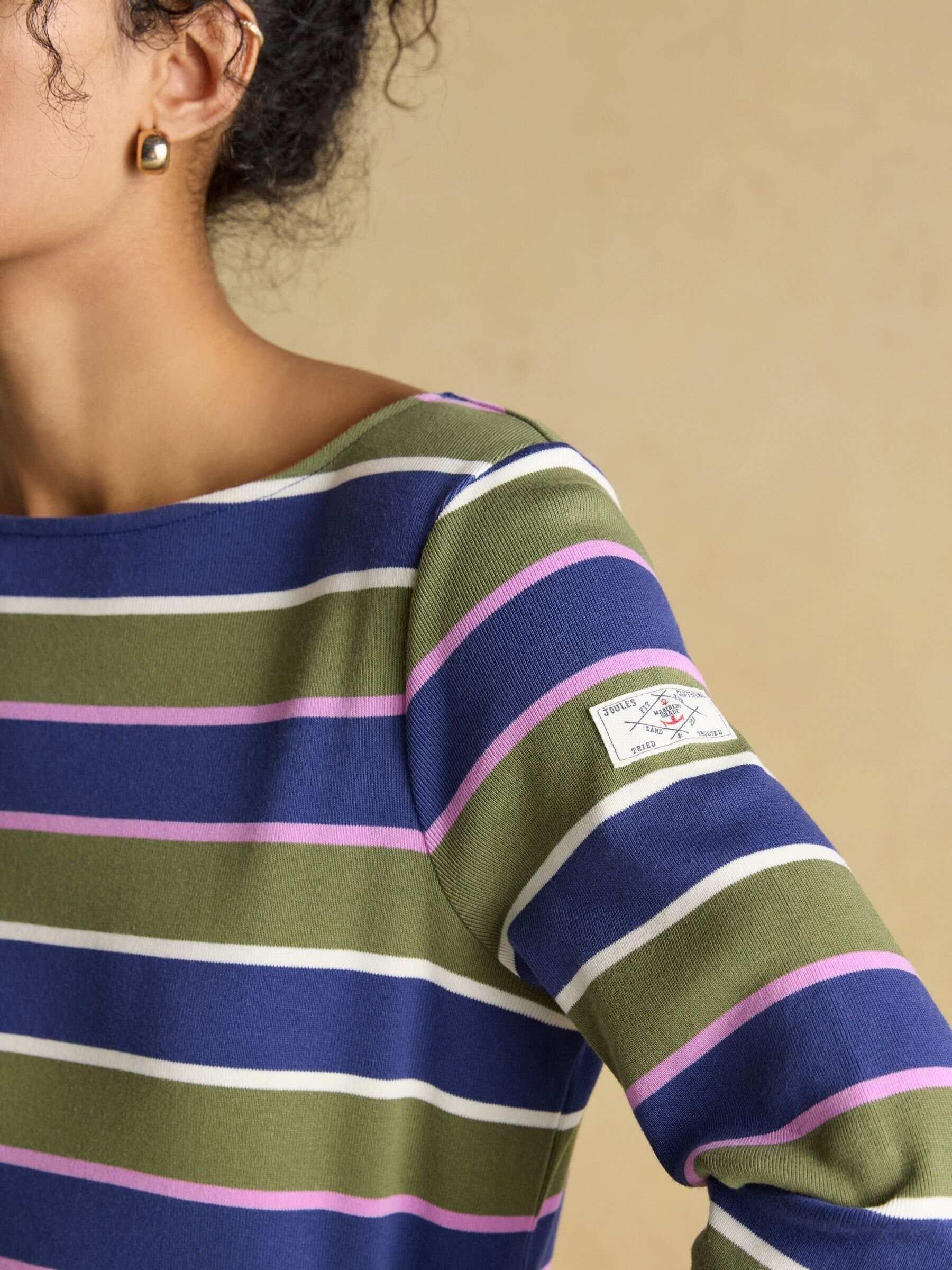 Harbour Multi Boat Neck 100% Cotton Breton Top