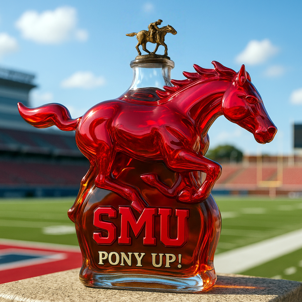 SMU Mustangs Limited-Edition Whiskey Bottle