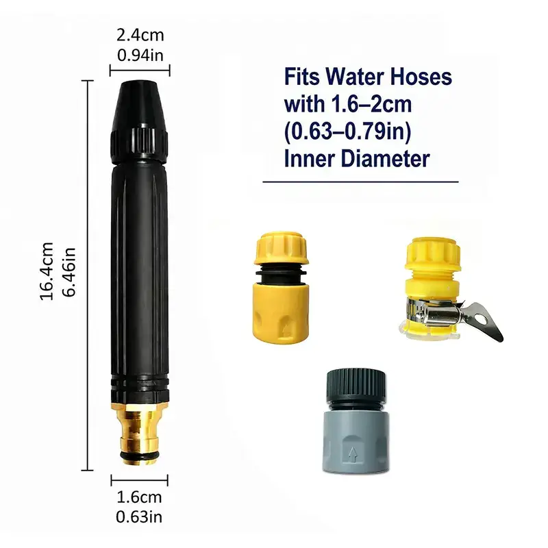 Home high-pressure car wash water gun with booster nozzle and hose, portable handheld water sprayer, a must-have for watering plants and vegetables, car washing, garden cleaning, pet bathing and outdoor rinsing.
