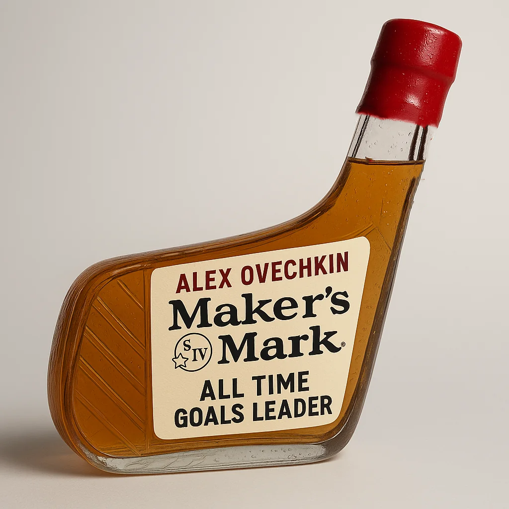 Alex Ovechkin, All Time Goals Leader Hockey Stick Whisky Bottle