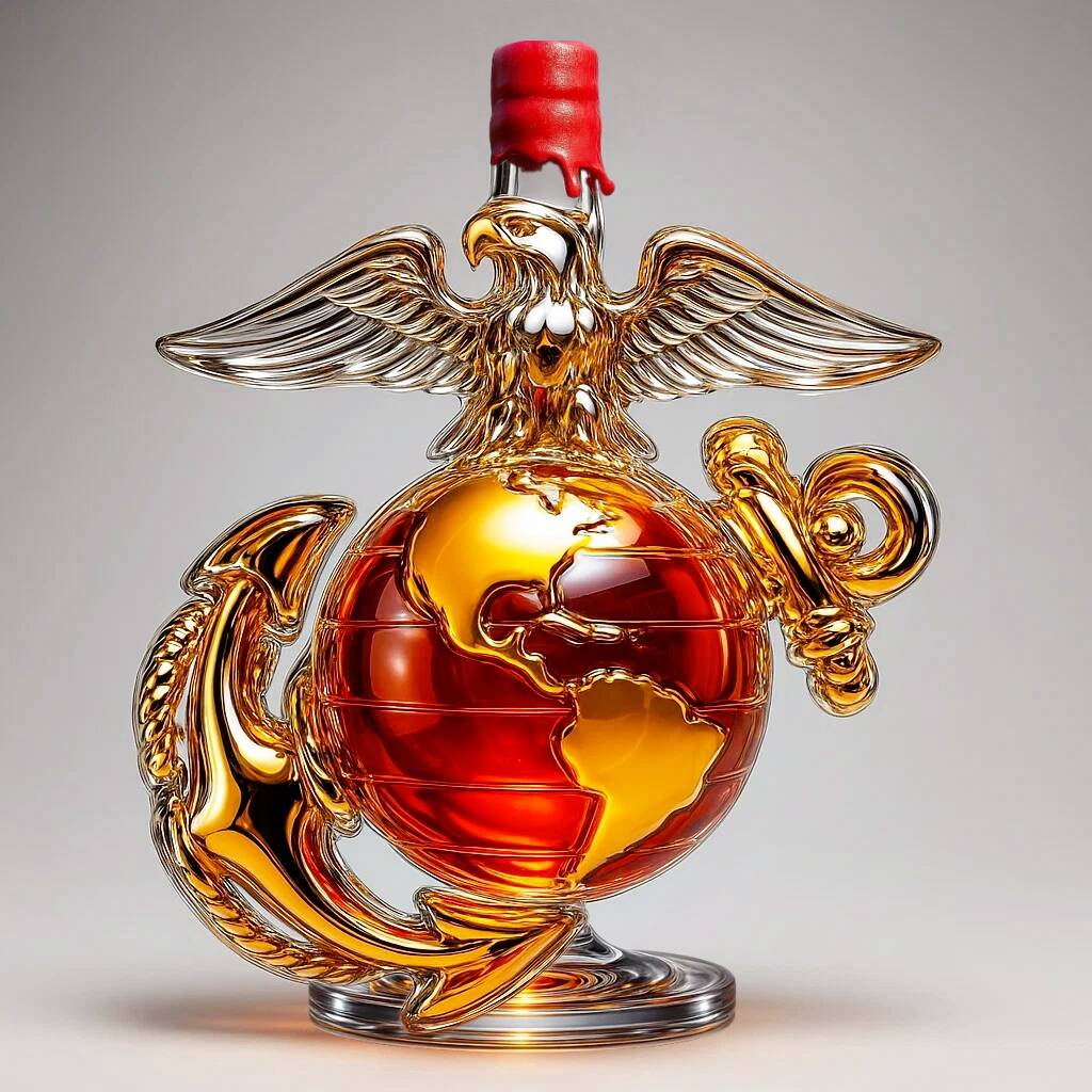 Veterans Day US Marine Corps 250th Anniversary Whiskey Bottle