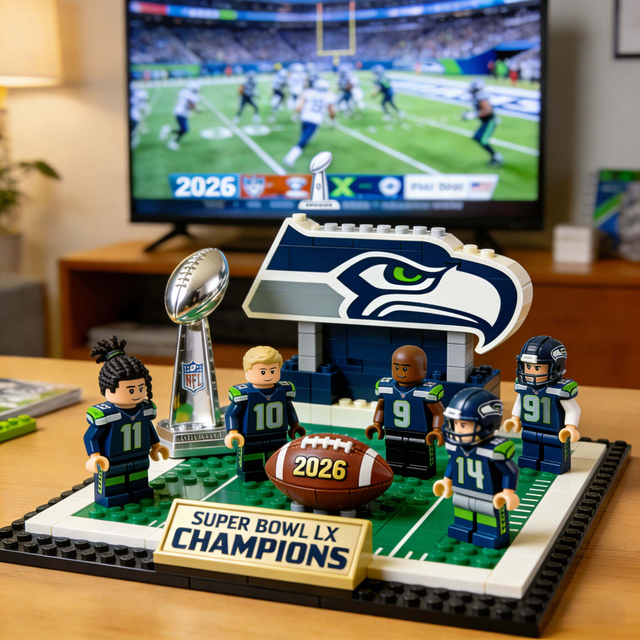 Seahawks Super Bowl LX Champions Building Blocks Set