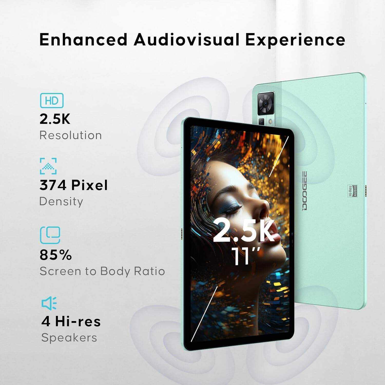 DOOGEE T30 PRO Tablet,11'' 2.5K Android 13 Tablets, 15GB+256GB Octa-Core Gaming Tablet, 8580mAh, Hi-Res Quad Speakers, 20MP Camera, Helio G99, TÜV Low Bluelight, Split Screen - Bluetooth & Wi-Fi