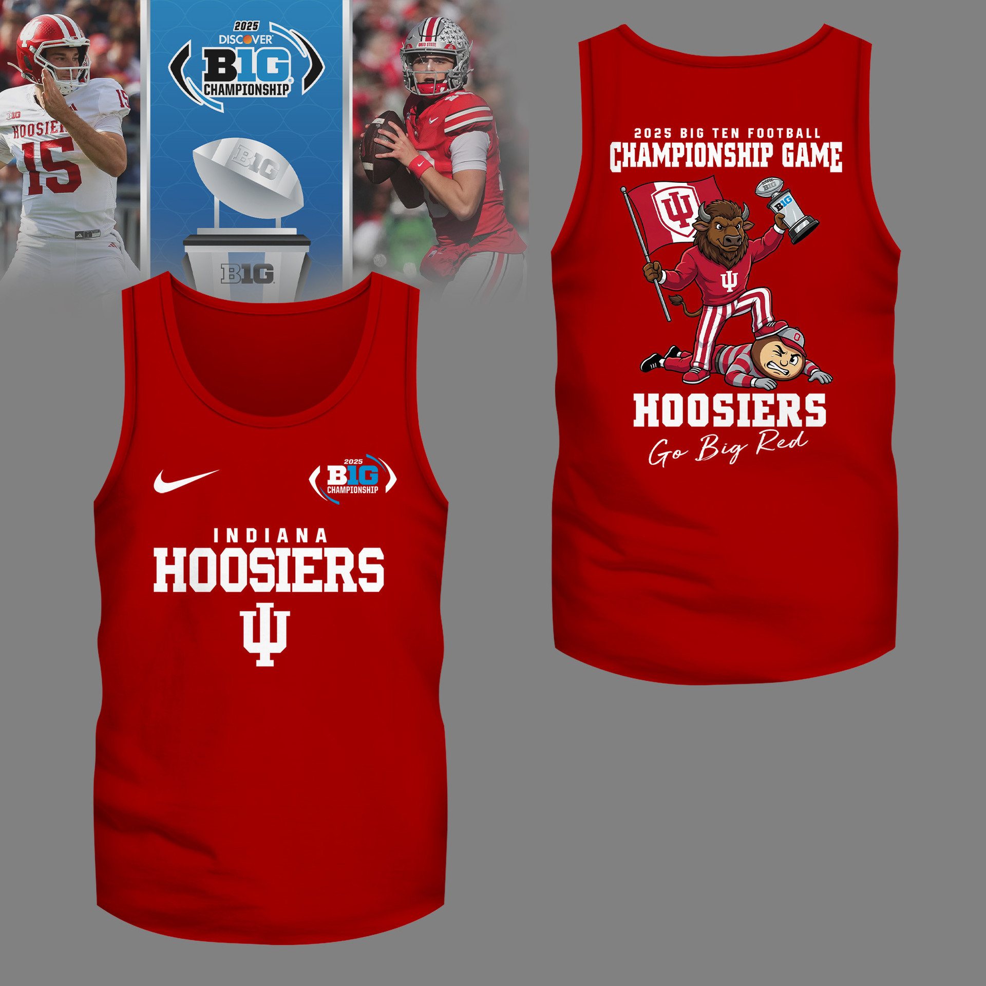 Indiana Hoosiers | Premium NCAA 2025 Big Ten Football Championship Game 3D Shirt NY