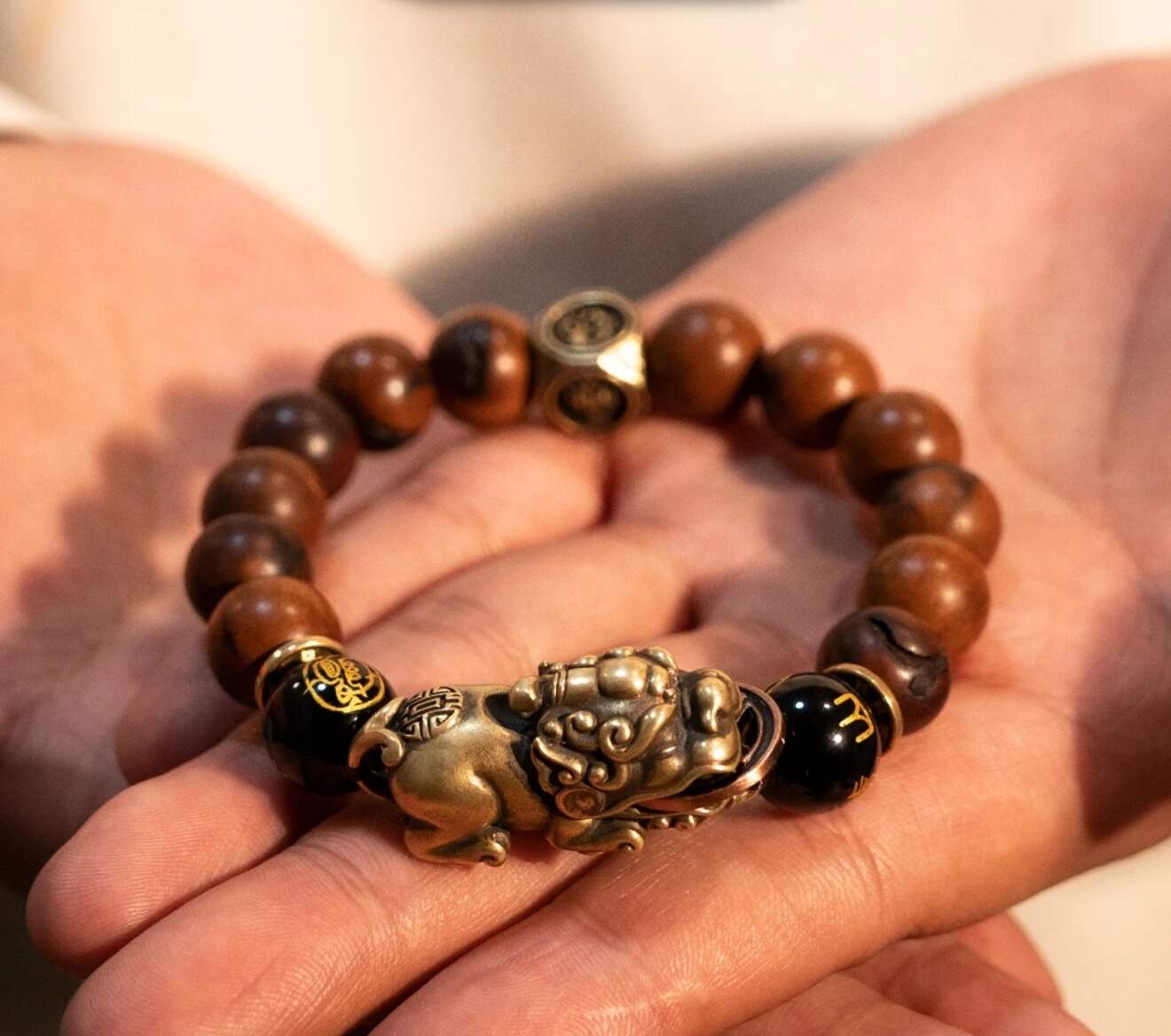 Wealth - Attracting Pi Xiu Jujube Wood Bead Bracelet