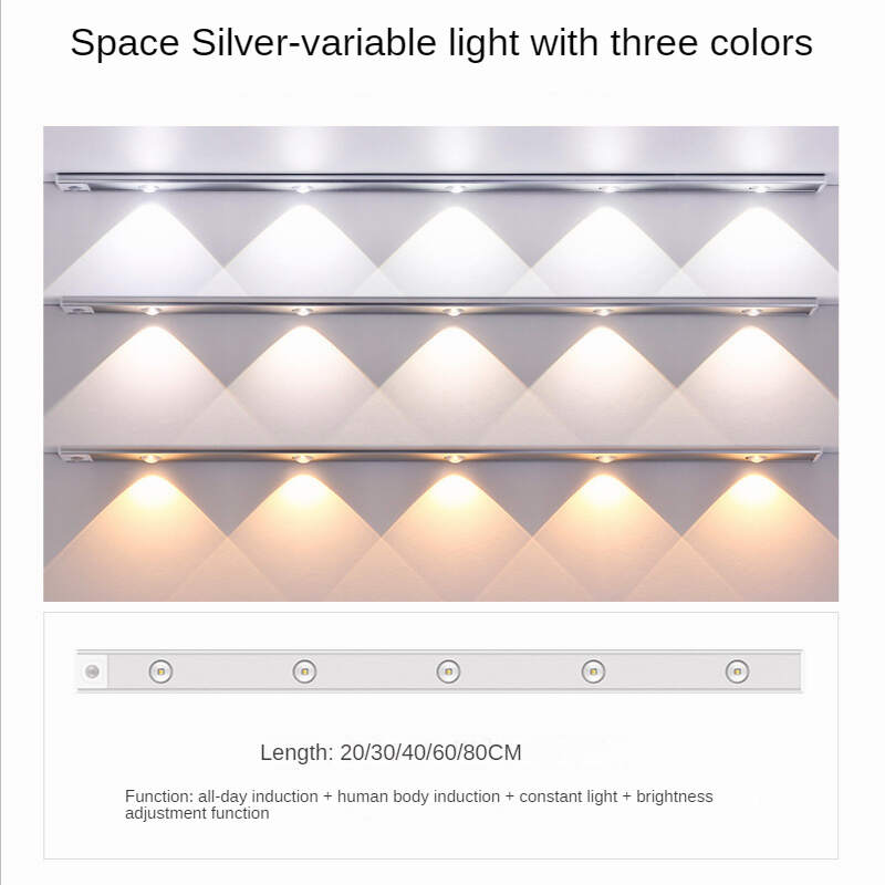 1pc Ultra-thin LED Human Body Sensor Light Rechargeable Cabinet Light Strip