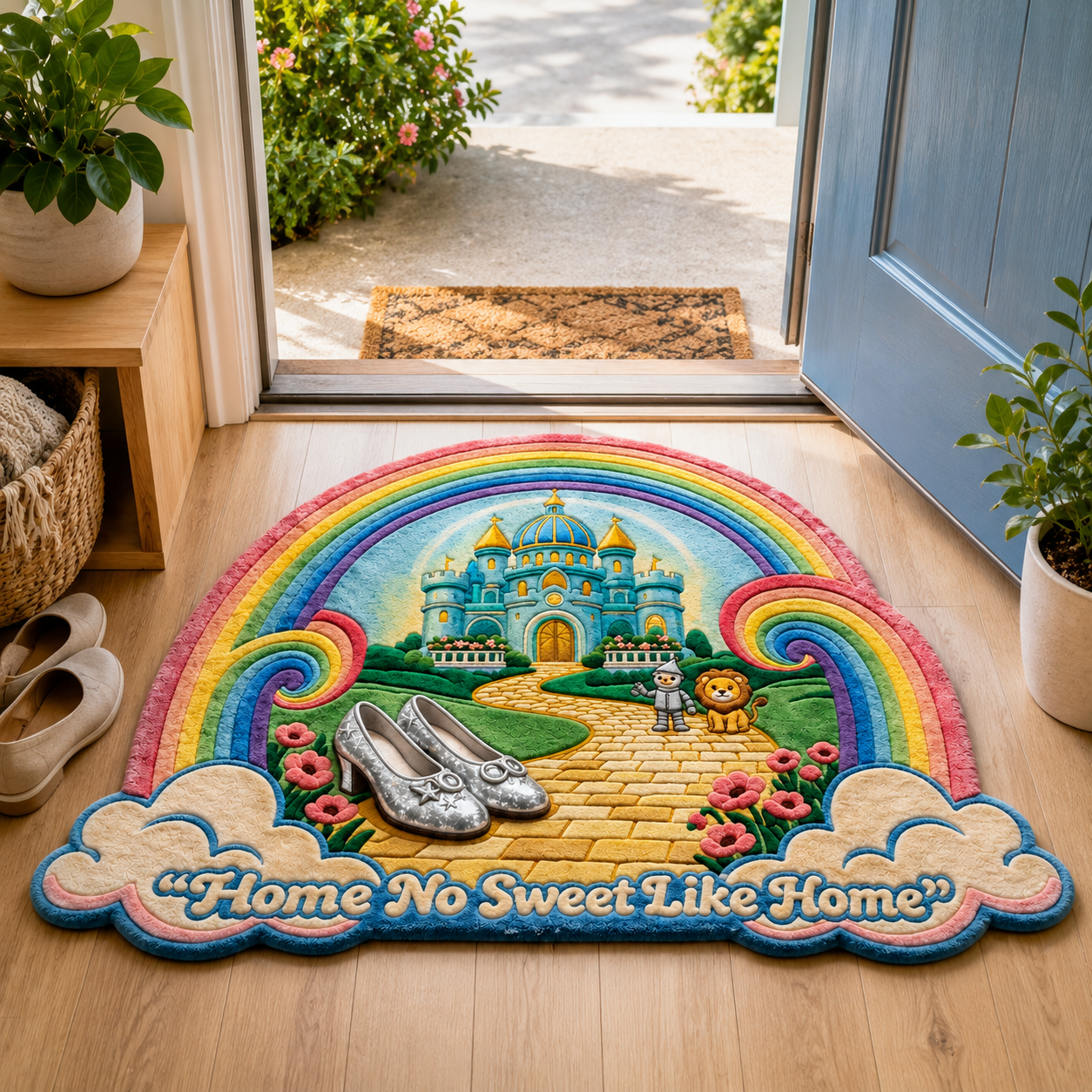 Wizard of Oz Inspired Yellow Brick Road Castle Rug