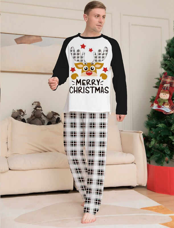 Reindeer Print Christmas Pajamas Sets Family Matching