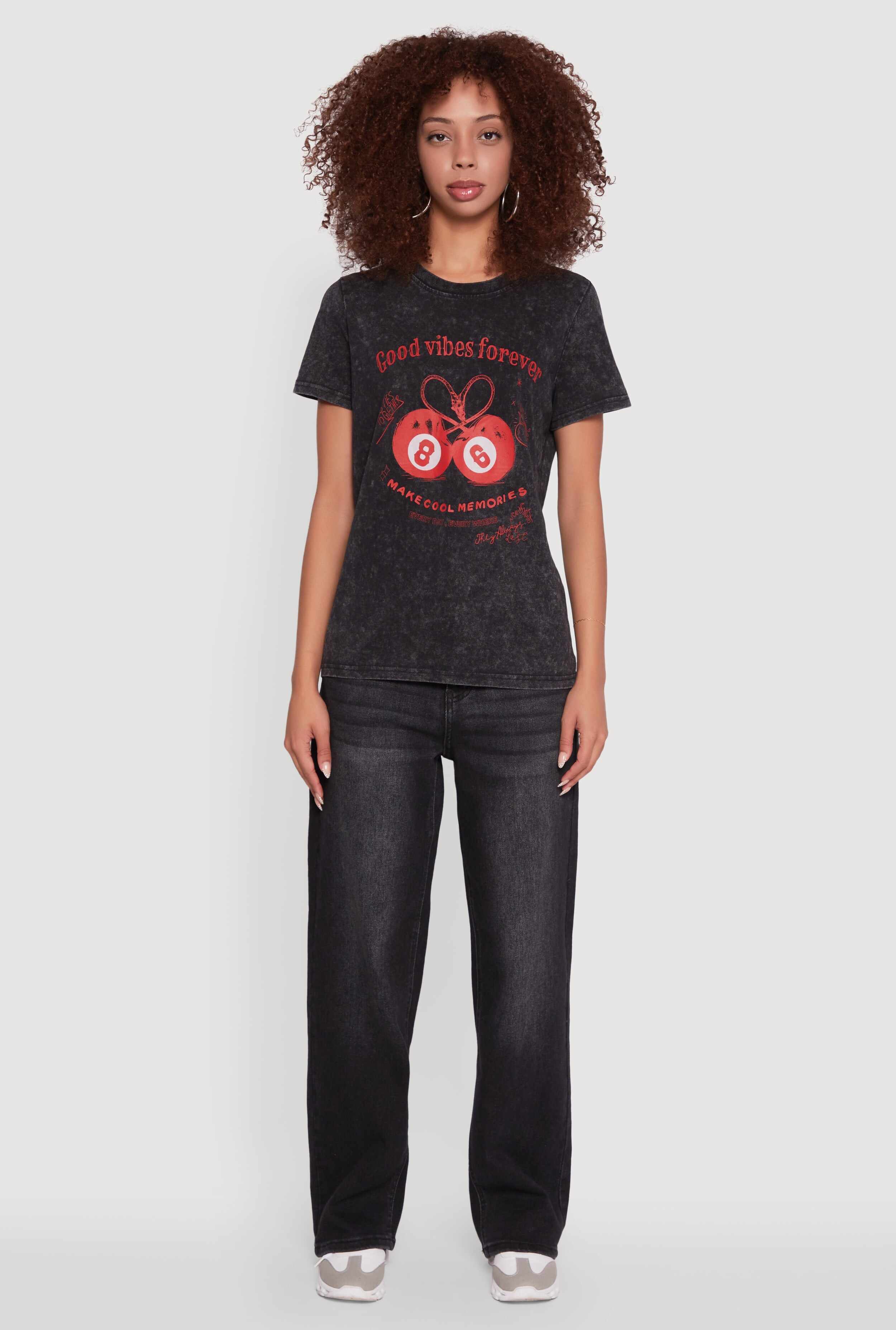 Mineral Wash Good Vibes Forever Graphic Tee