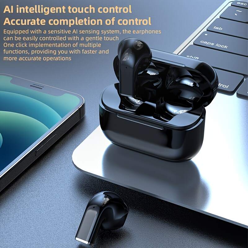 2025 new style, true wireless 5.3 headphones, in-ear, smart and comfortable mini headphones-HiFi bass, 9D sound quality, stereo, HD call, TWS wireless headphones, USB-C charging, suitable for Android and iPhone, sports headphones, sleep headphones