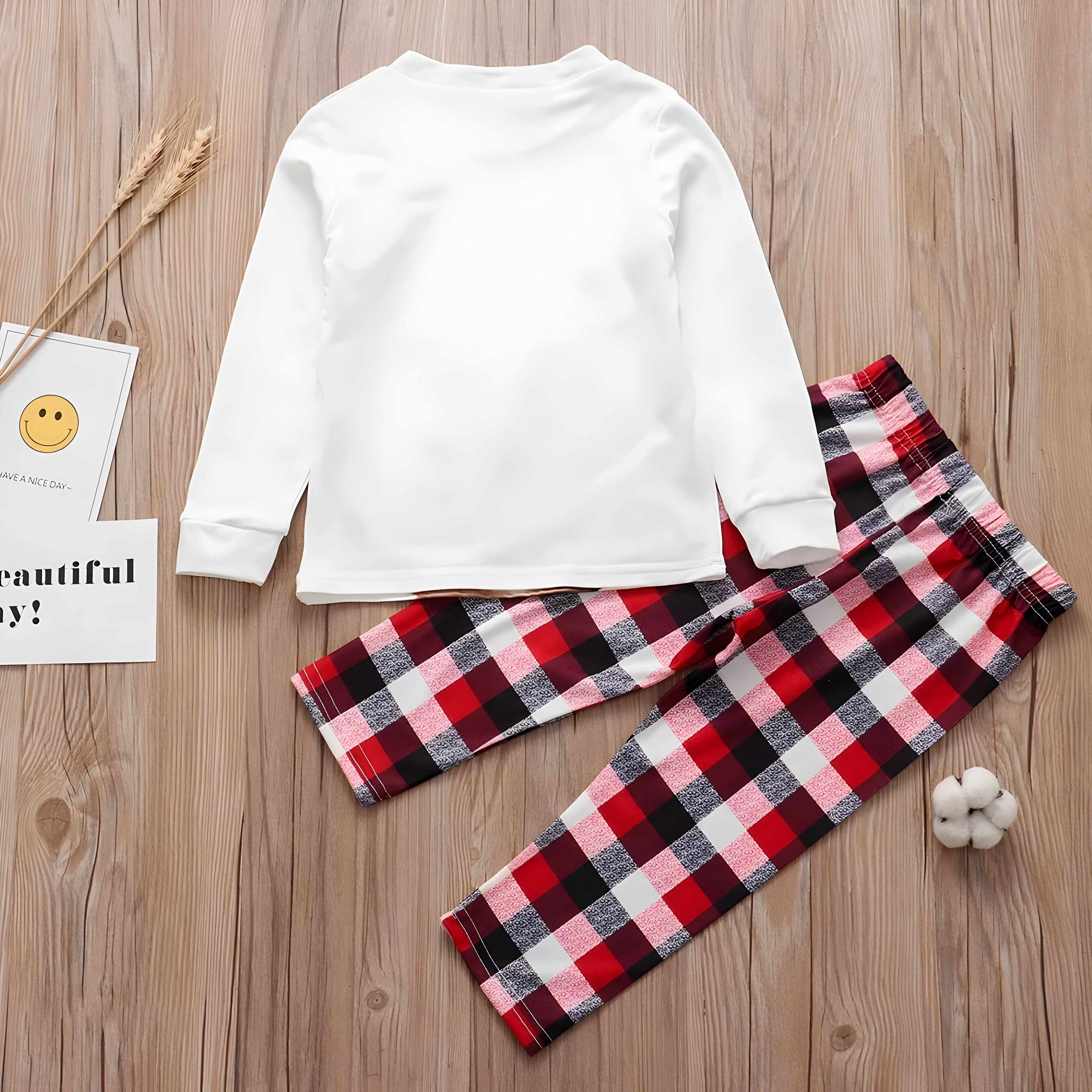 Mens Beige Reindeer Matching Family Christmas Pajamas