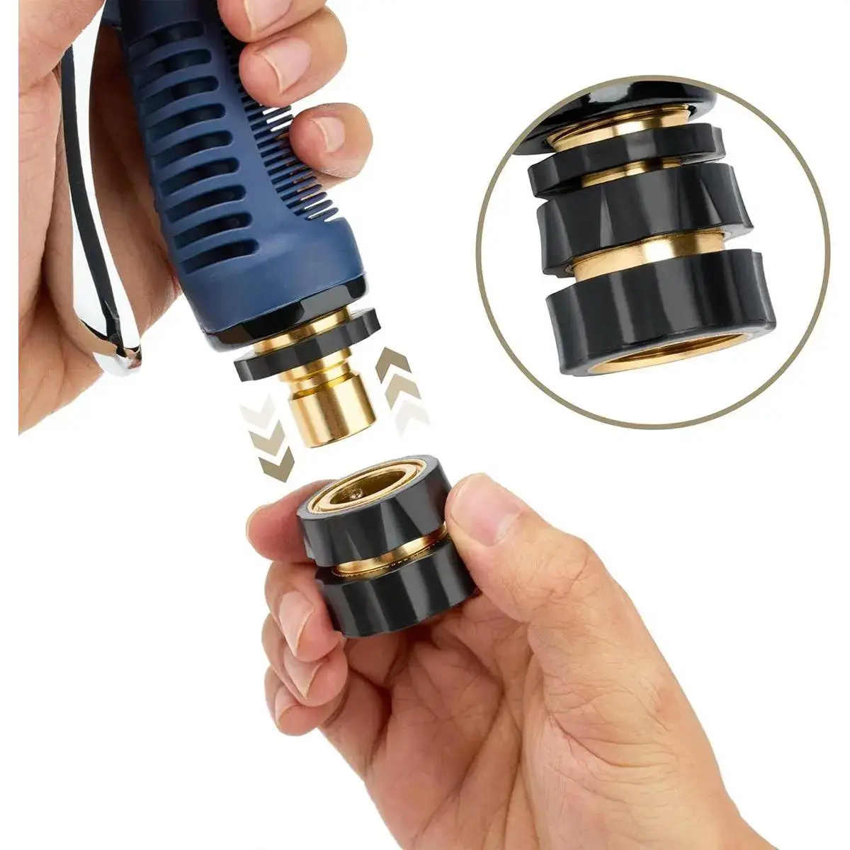 Garden Hose Quick Connectors 3/4-Inch Male and Female, 4-6 Set Plastic+Aluminum Outdoor Tool Accessory, Leak Proof Seal, Easy Connection Lawn Care Item, Mother’s Day Gift, summerwins