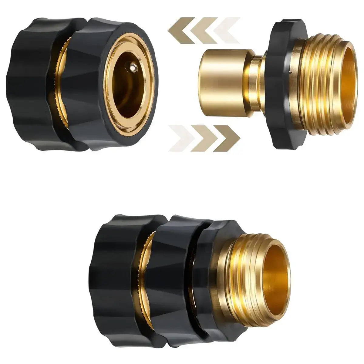Garden Hose Quick Connectors 3/4-Inch Male and Female, 4-6 Set Plastic+Aluminum Outdoor Tool Accessory, Leak Proof Seal, Easy Connection Lawn Care Item, Mother’s Day Gift, summerwins
