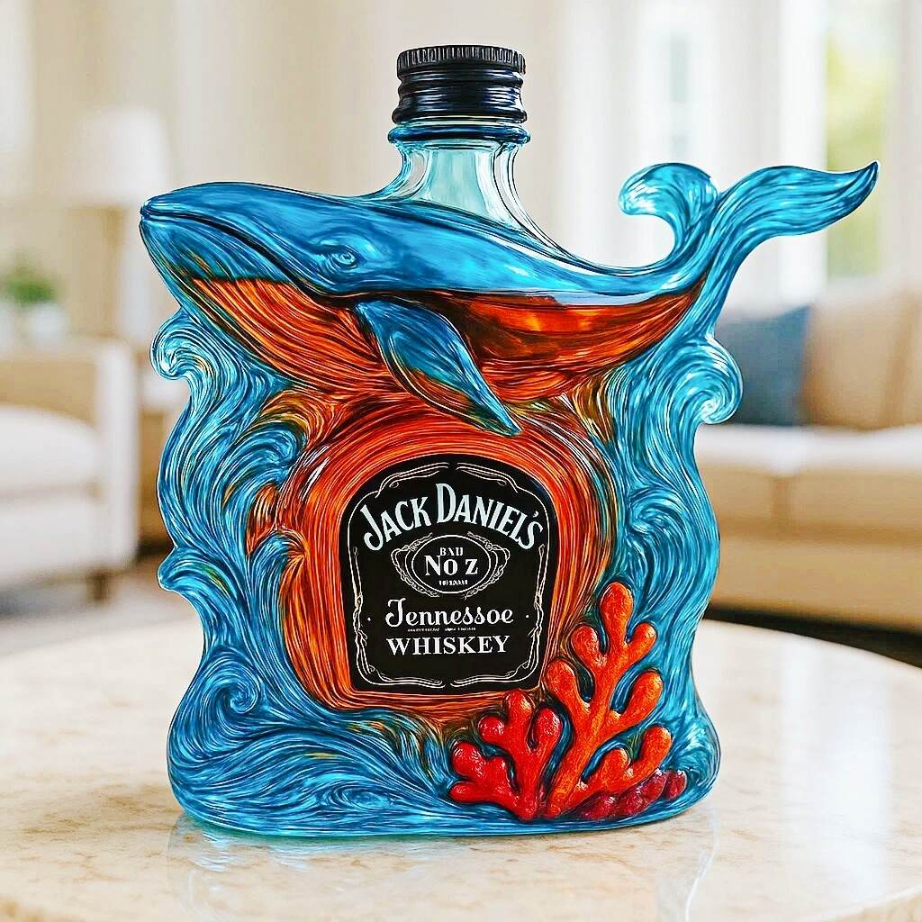 Blue Whale Whiskey Bottle