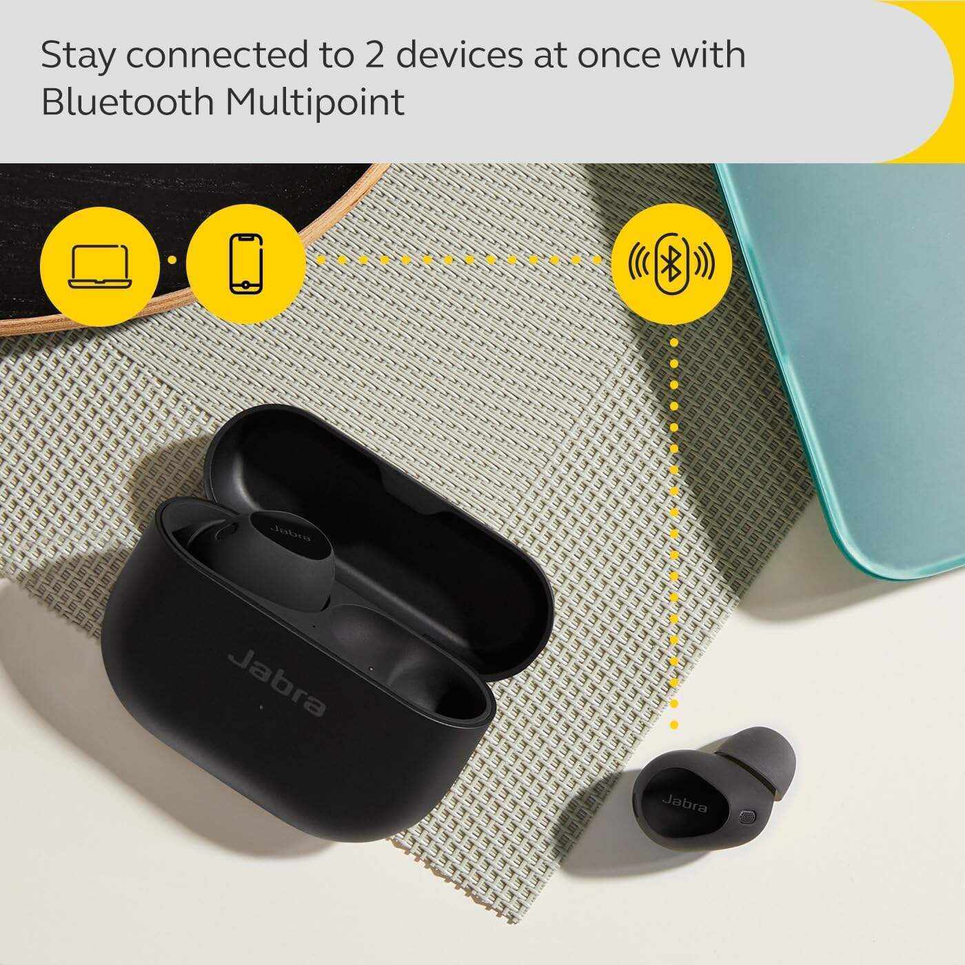 Jabra Elite 10 True Wireless Earbuds – Advanced Active Noise Cancelling Earbuds with Next-Level Dolby Atmos Surround Sound –All-Day Comfort, Multipoint Bluetooth, Wireless Charging – Cream