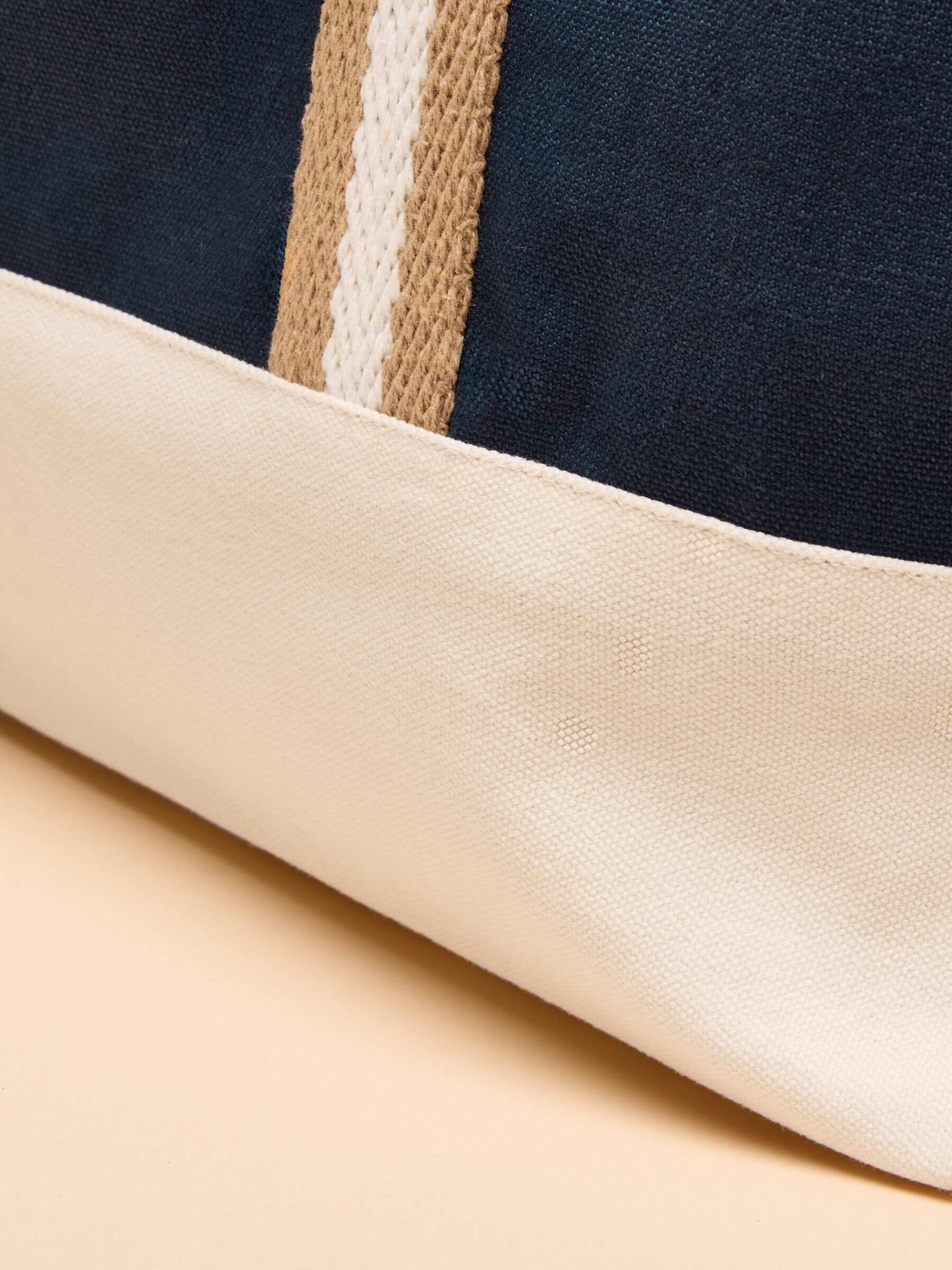 Promenade Neutral Canvas Beach Bag