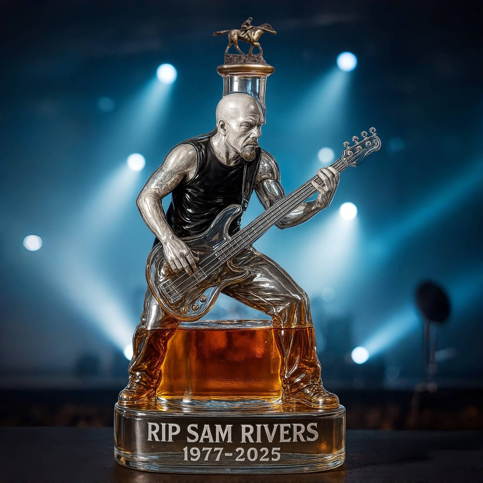 Sam Rivers Memorial Whiskey Bottle