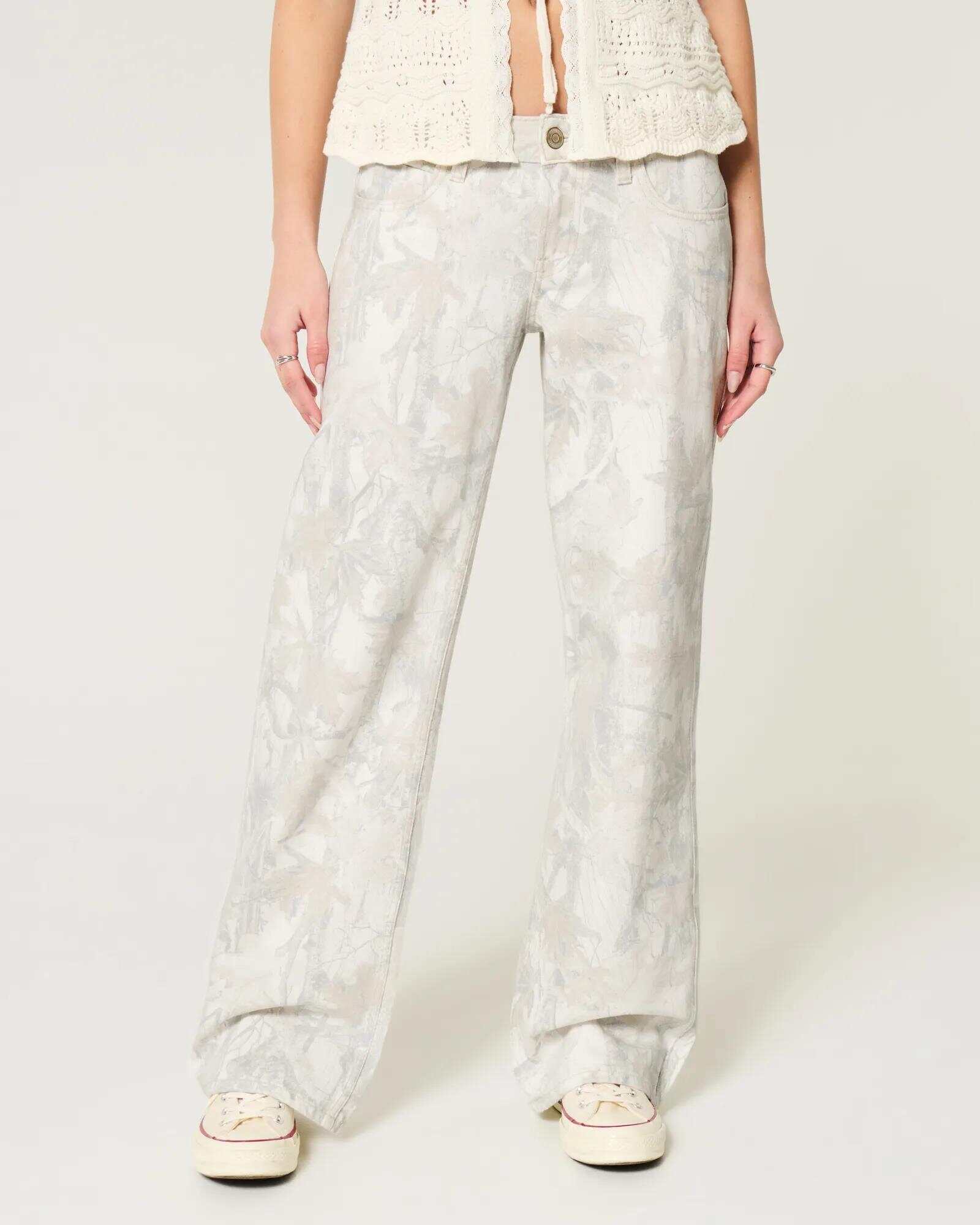 Low-Rise Dark Wash Baggy Jeans