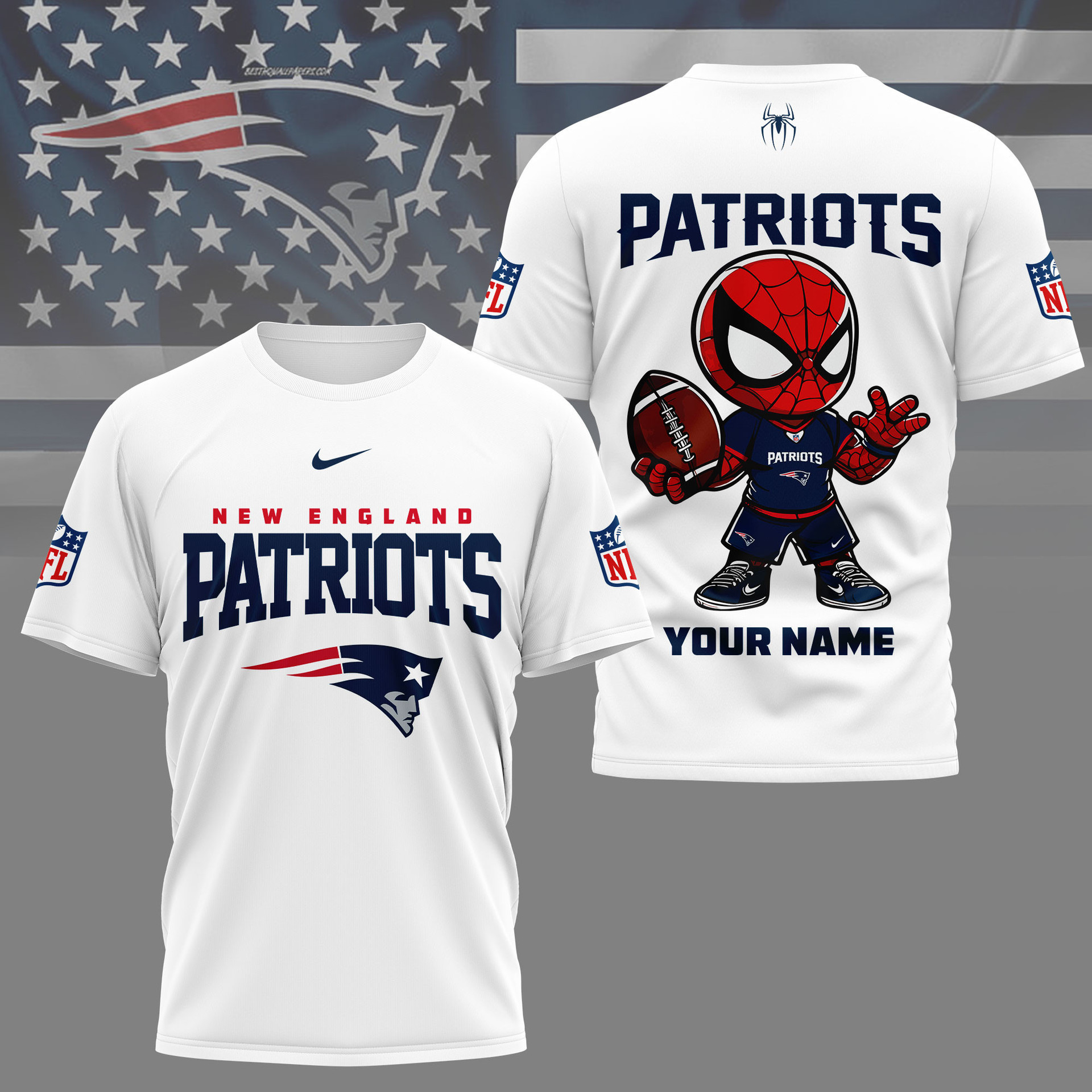 New England Patriots | Premium NFL Spider Hero Custom 3D Shirt NY