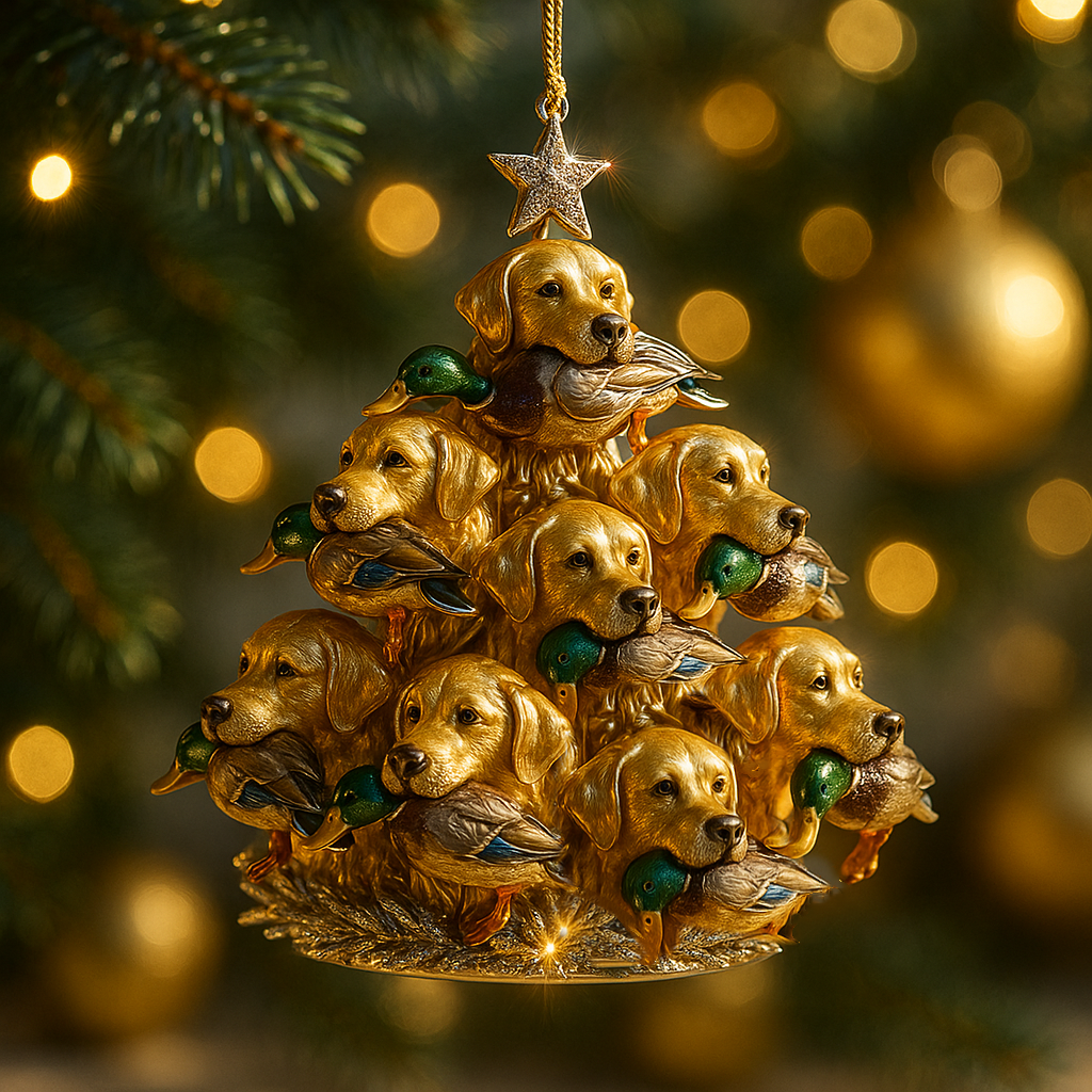 Labrador Retriever Duck Hunting Christmas Ornament