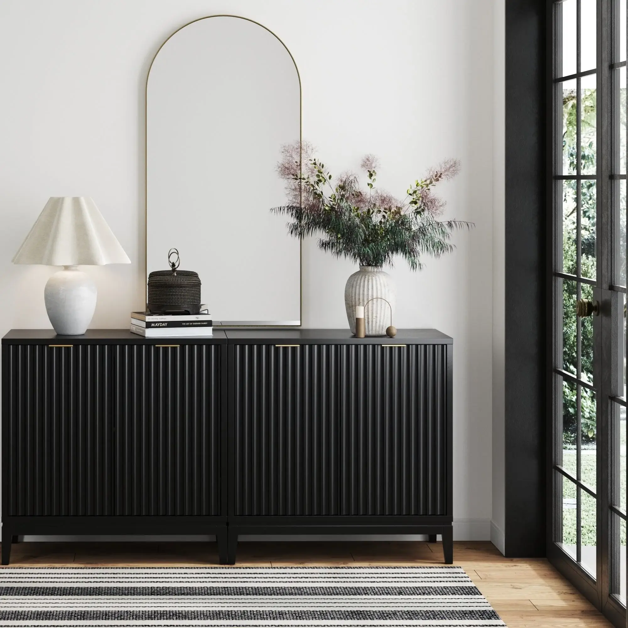 Jasper Modern Sideboard, Kitchen Storage Cabinet with Fluted Doors