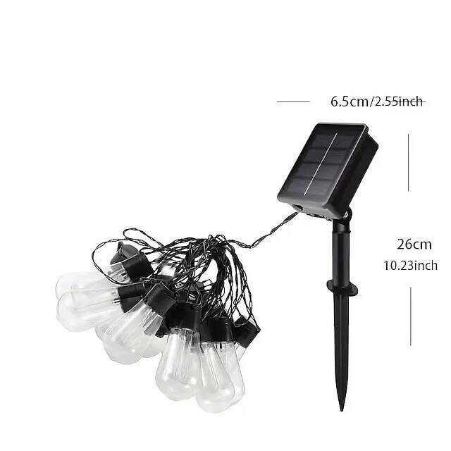 Solar Outdoor String Lights 20 Vintage Bulbs 5M 16.4FT for Camping Patio