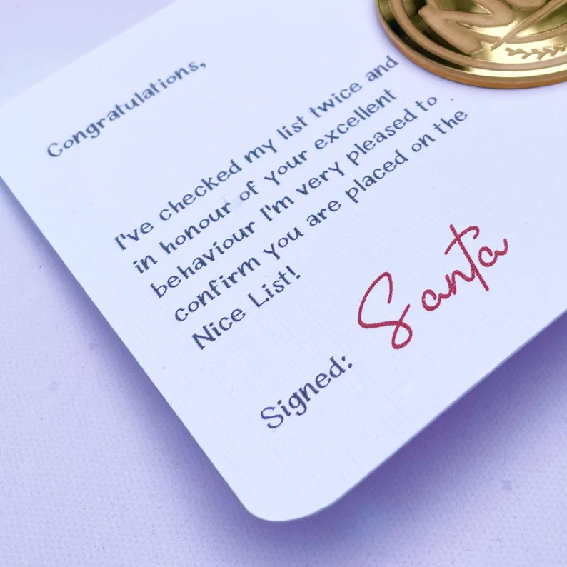 Nice List Medal,Christmas Eve box filler