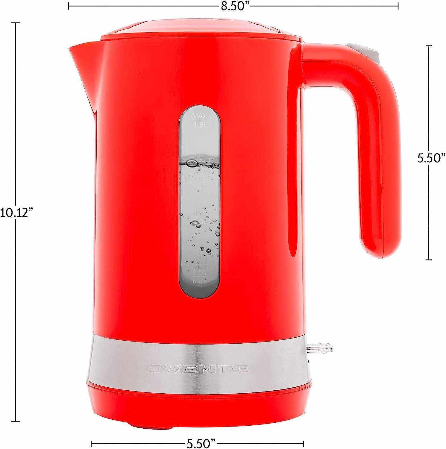 OVENTE Electric Kettle Hot Water Heater 1.7 Liter - BPA Free Fast Boiling Cordless Water Warmer - Auto Shut Off Instant Water Boiler for Coffee & Tea Pot - White KP72W