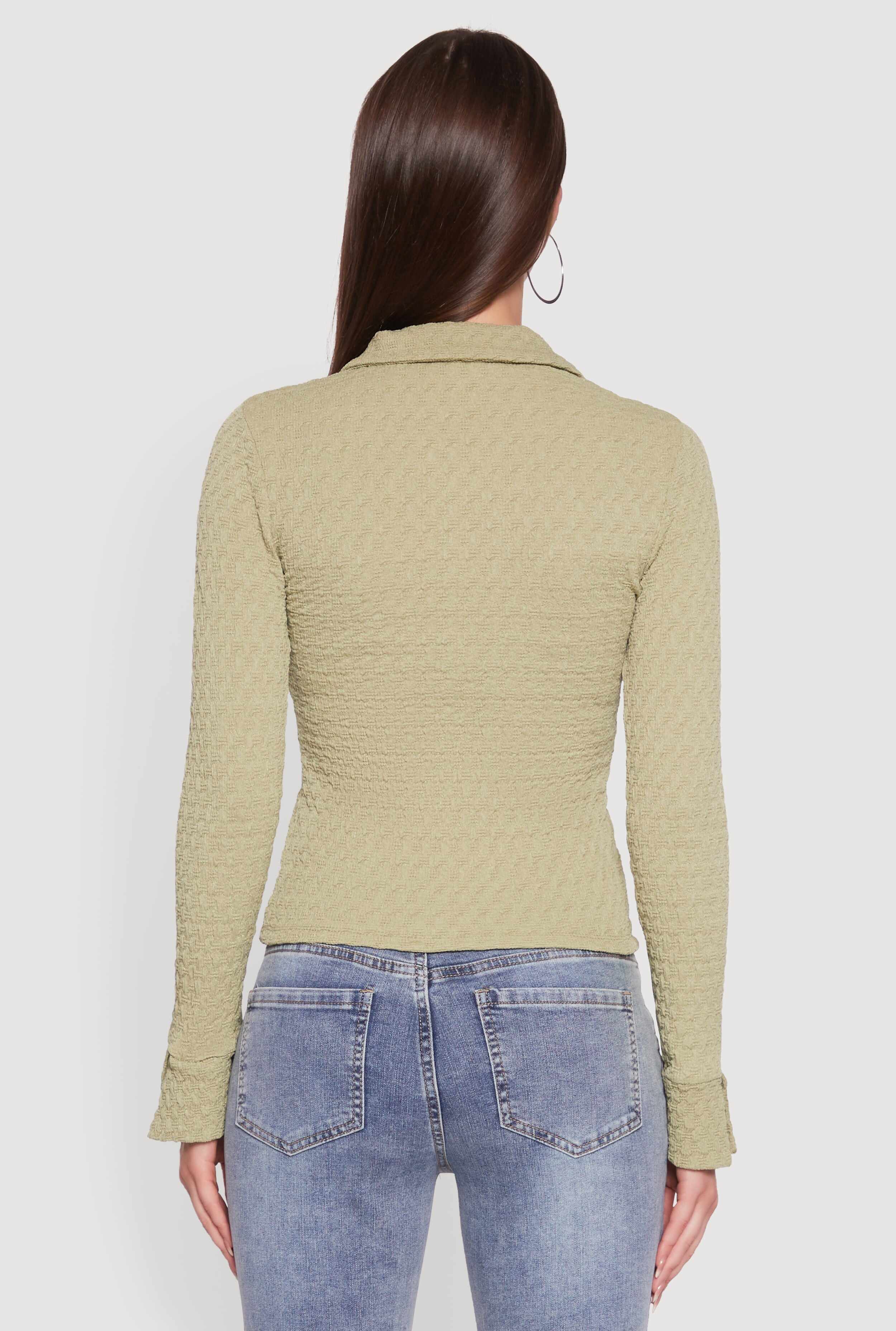 Iris Classic Fit Textured Knit Button Front Shirt