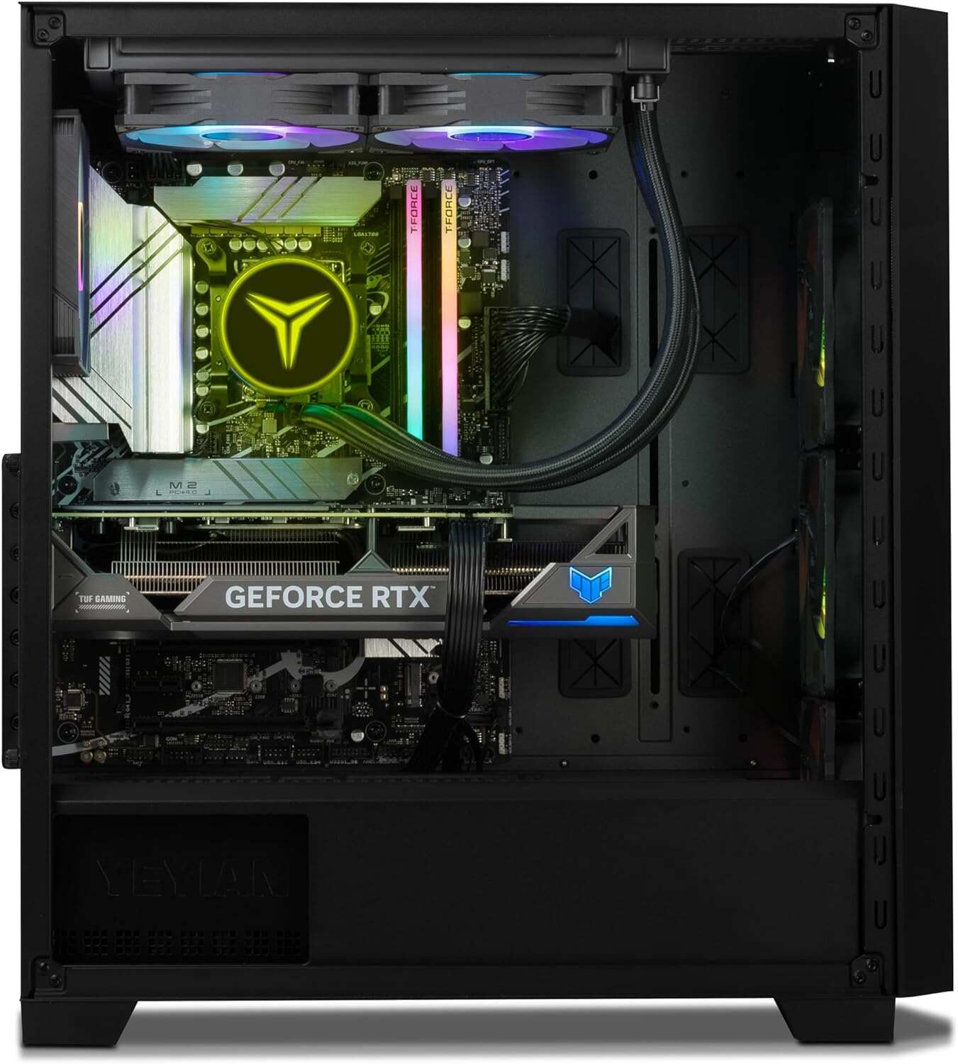 YEYIAN Gaming Computer Phoenix - Intel Core i9 13900KF, GeForce RTX 4070 Super Gaming PC Desktop, 1TB NVMe SSD, 32GB DDR5 6000MHz RAM, Liquid Cooled, Win 11 Home, WiFi 6, AI Powered Desktop Computer