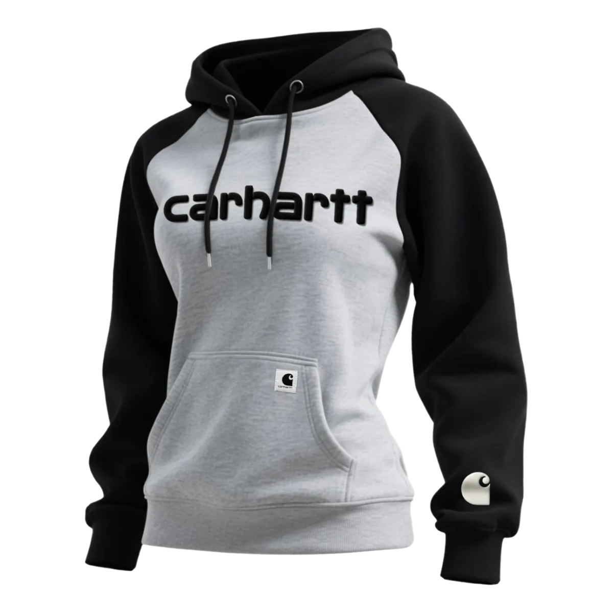Women's Loose Casual Contrast Color Raglan Sleeve Hooded Sweatshirt