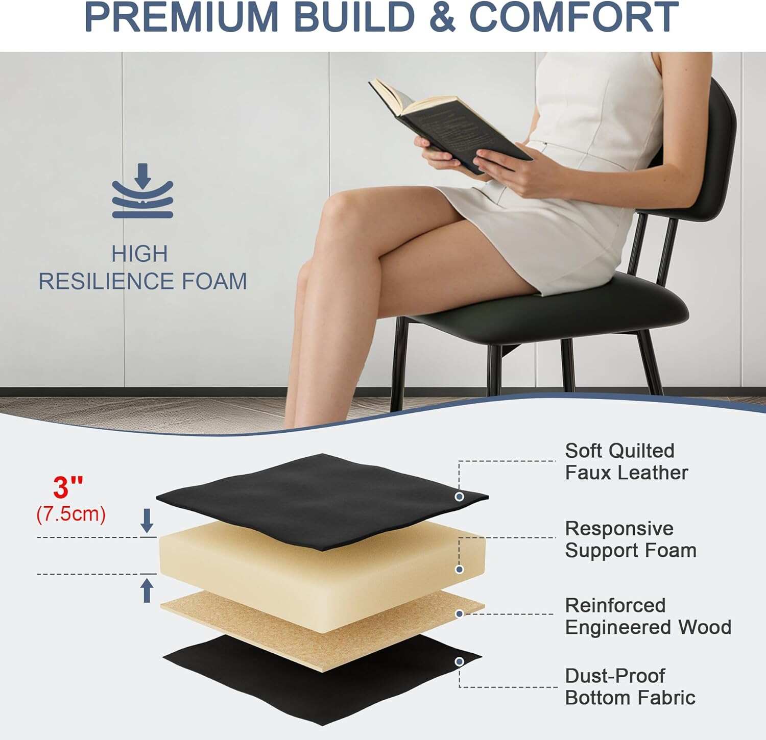 VECELO Dining Chairs Set of 2