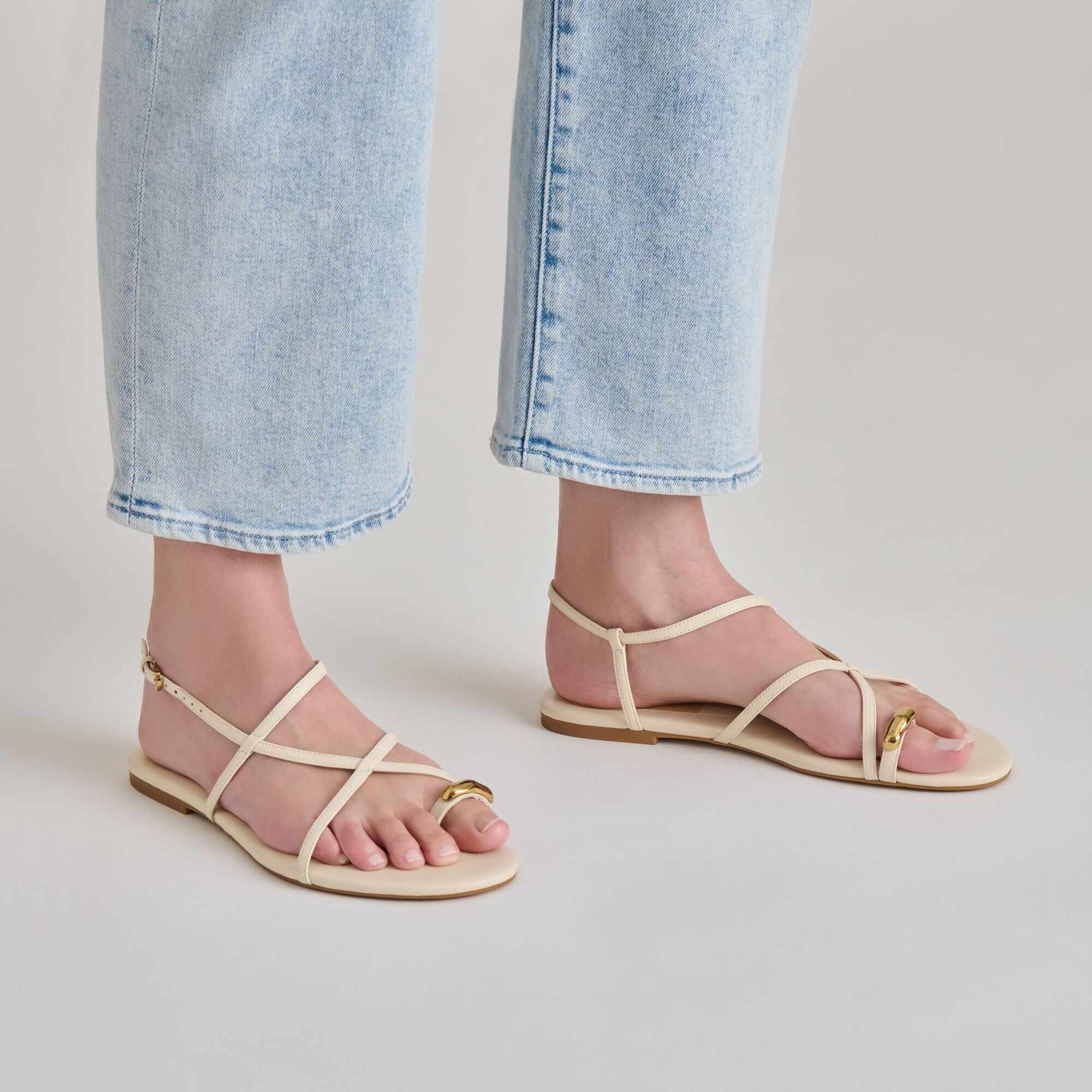 KESHA SANDALS BONE LEATHER