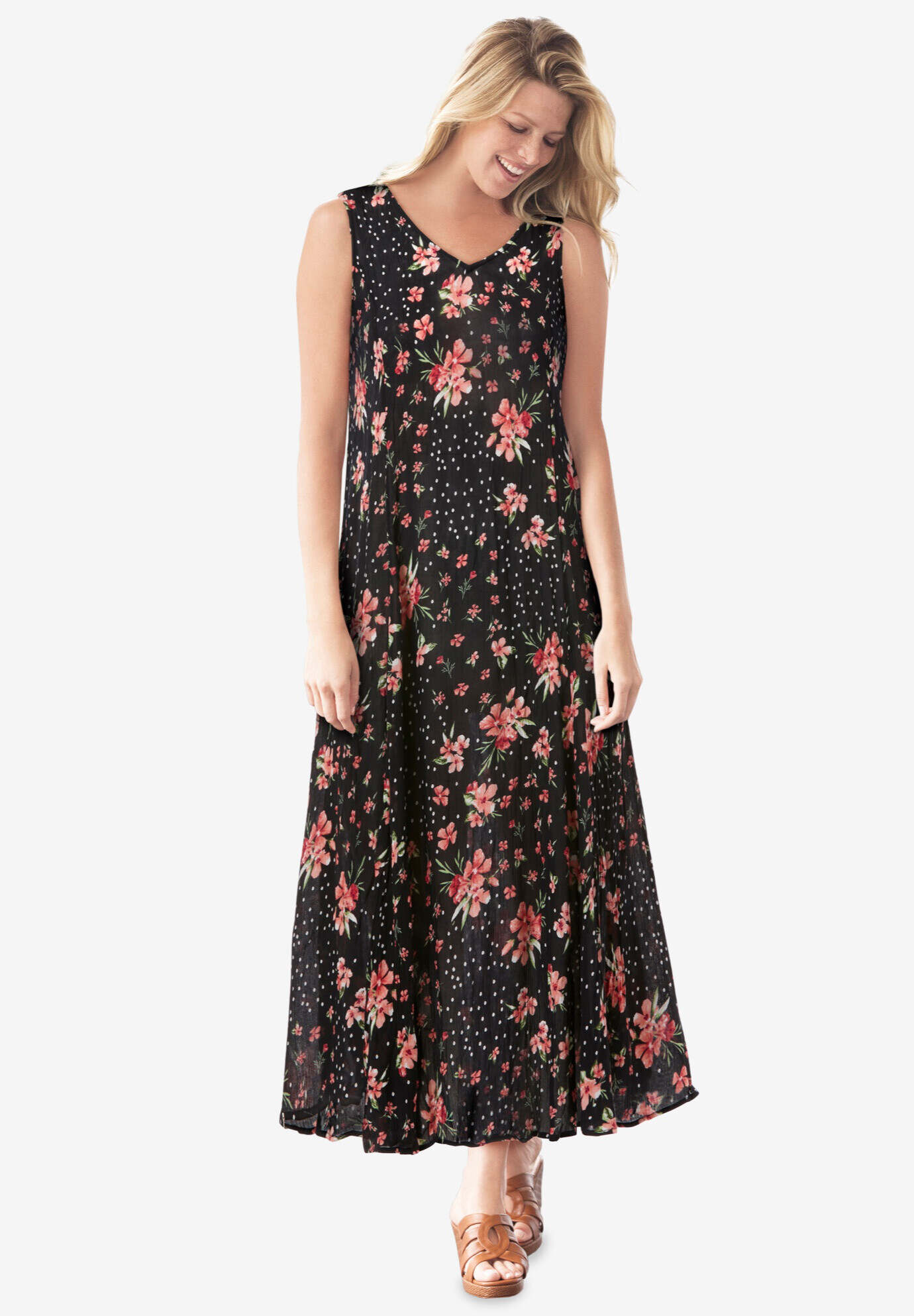 Sleeveless Crinkle Dress