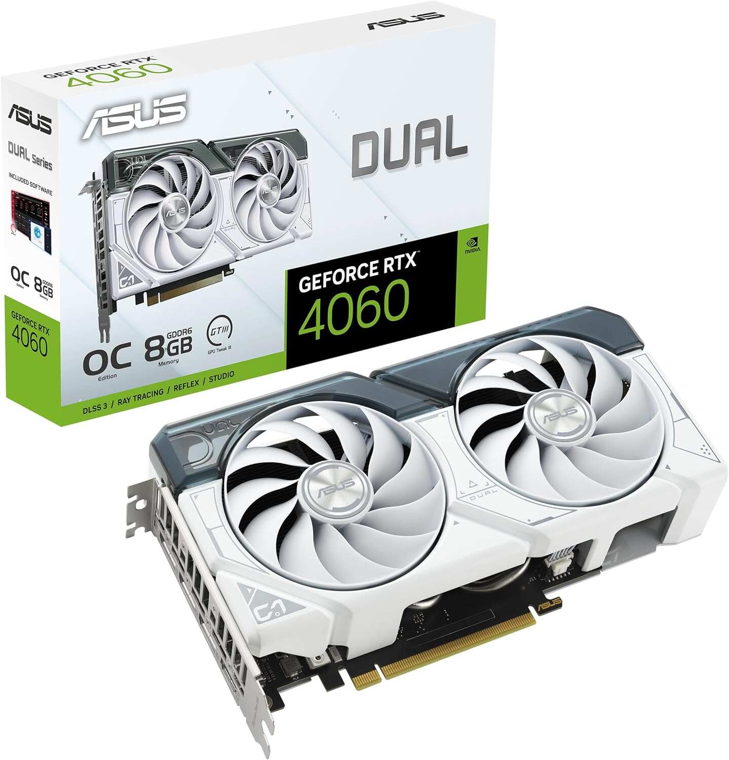 ASUS ROG Strix GeForce RTX™ 4060 OC Edition Gaming Graphics Card (PCIe 4.0, 8GB GDDR6, DLSS 3, HDMI 2.1a, DisplayPort 1.4a, Axial-tech Fan Design, Aura Sync, 0dB Technology)