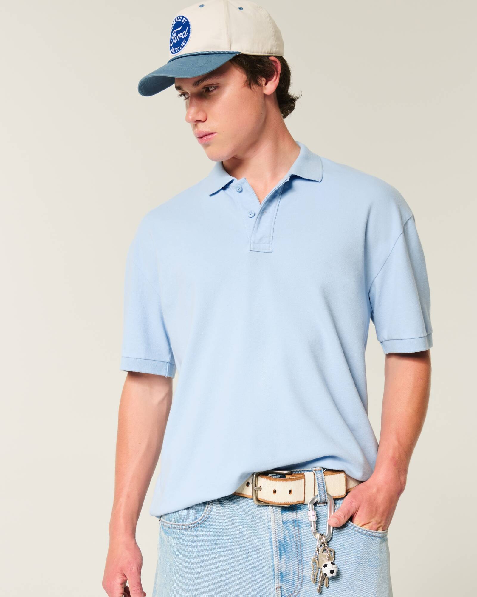 Boxy Crop Washed Polo