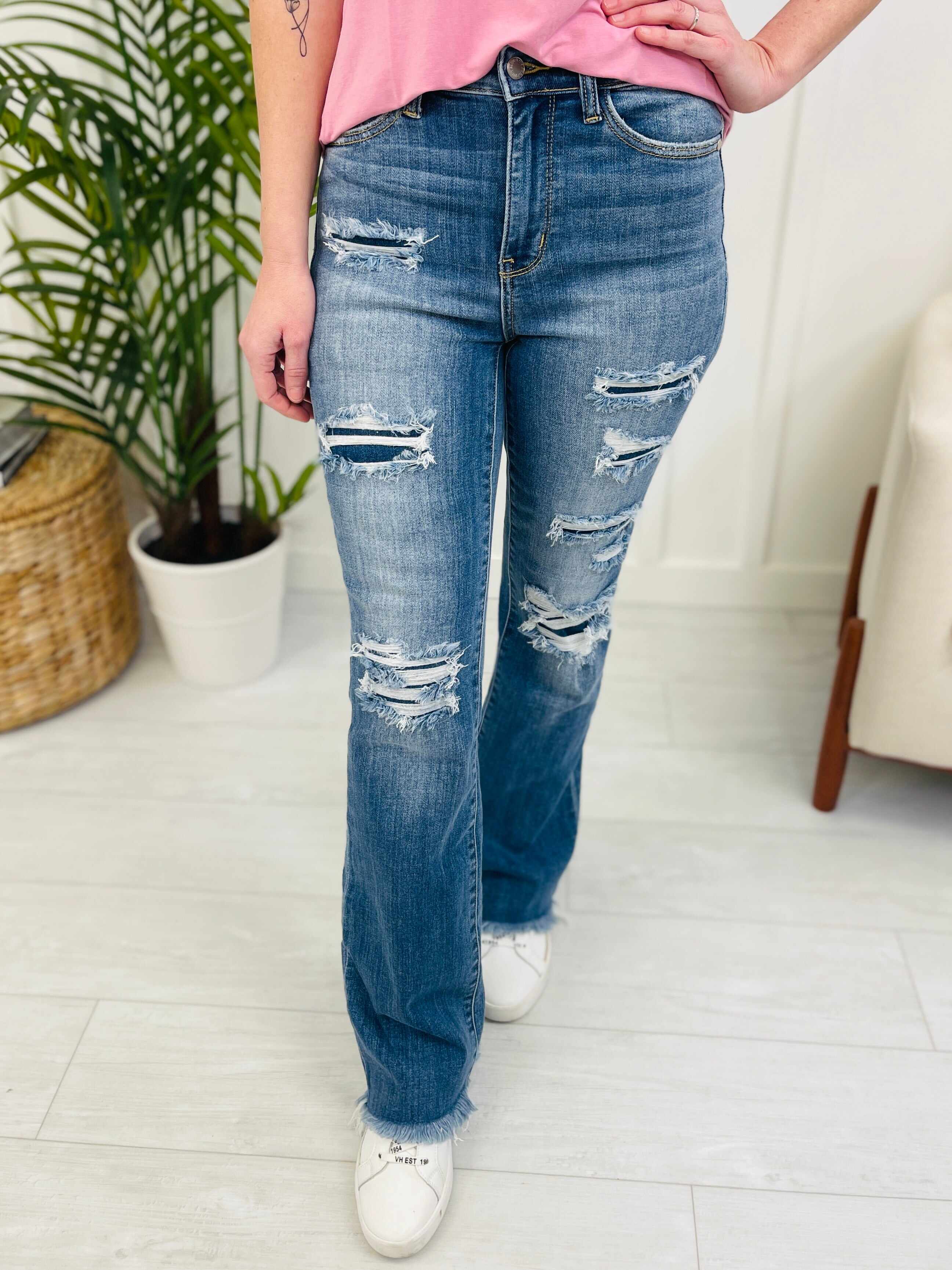 REG/CURVY Patch it Up Bootcut Jeans