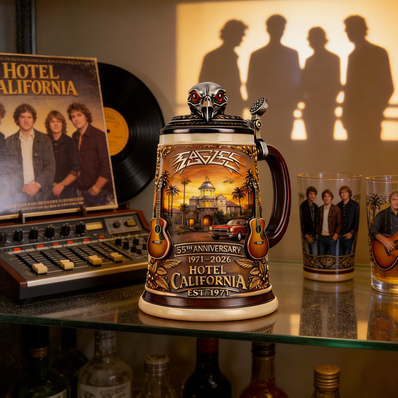 Eagles Hotel California 55th anniversary Beer Stein