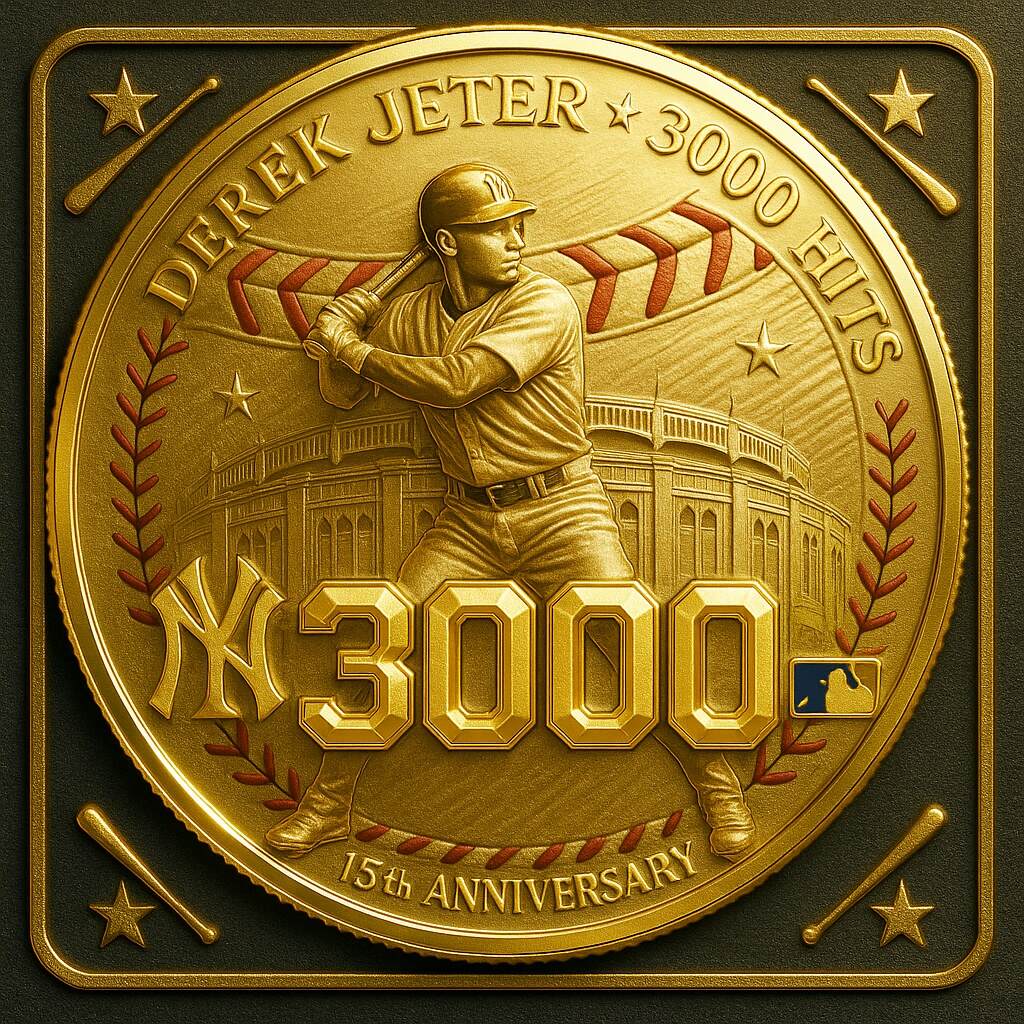 Yankees Legend Derek Jeter 3000 Hits Collector’s Coin (15th Anniversary Edition)