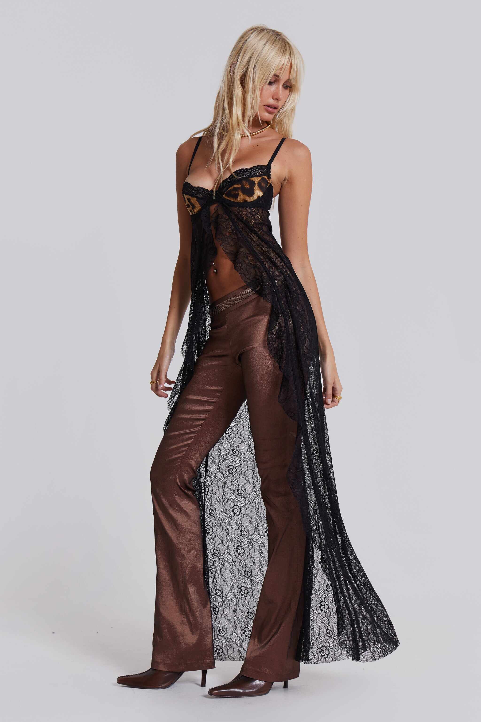 Astoria Bralette Lace Top in Leopard
