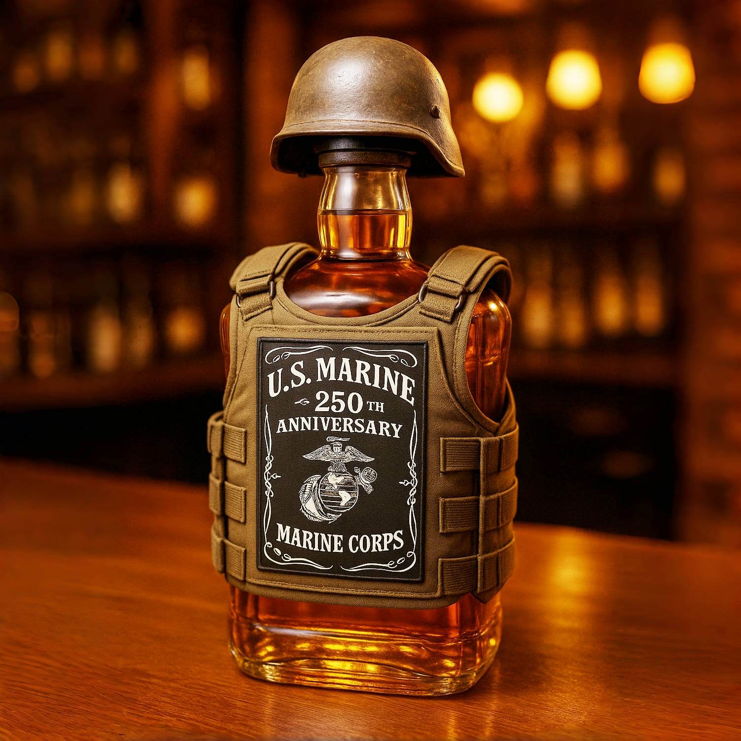 USMC 250th Anniversary Whiskey Bottle