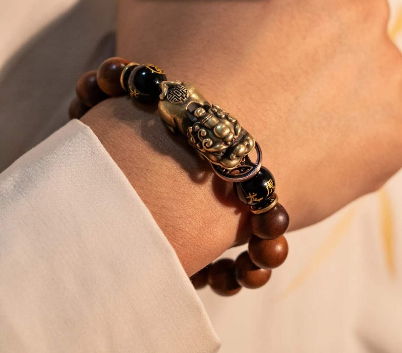 Wealth - Attracting Pi Xiu Jujube Wood Bead Bracelet
