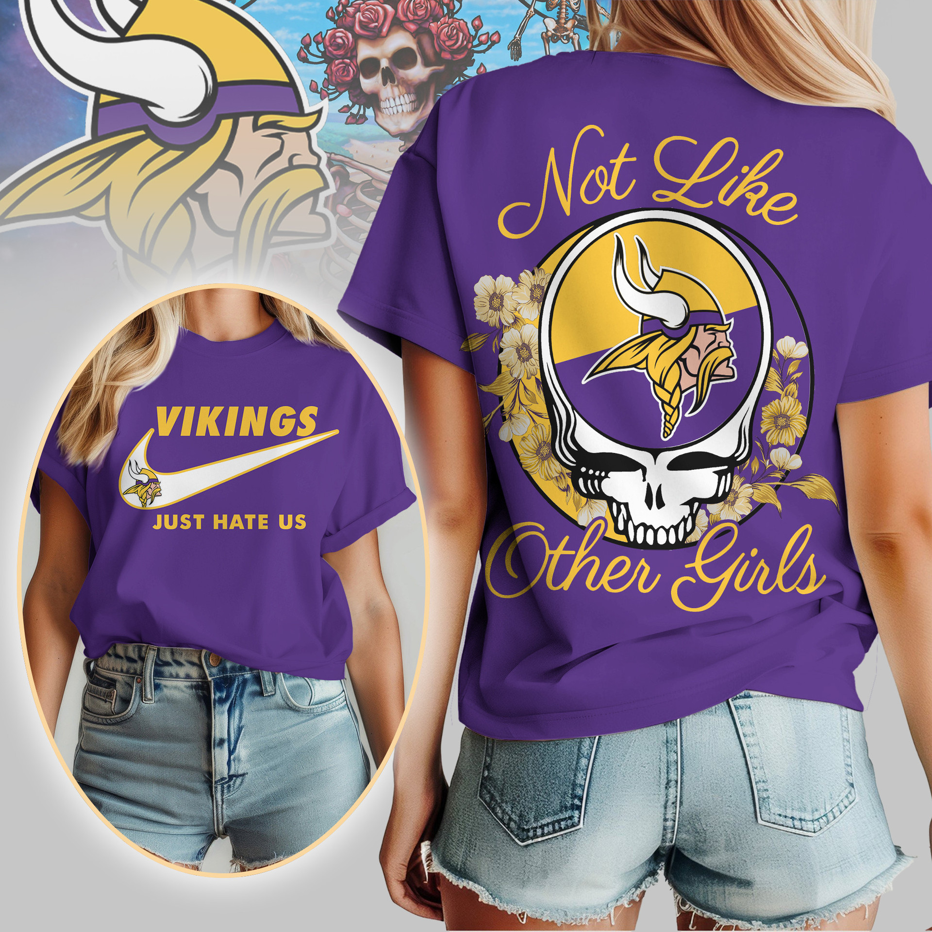 Minnesota Vikings | Premium NFL Not Like Other Girls Women's Shirt TD