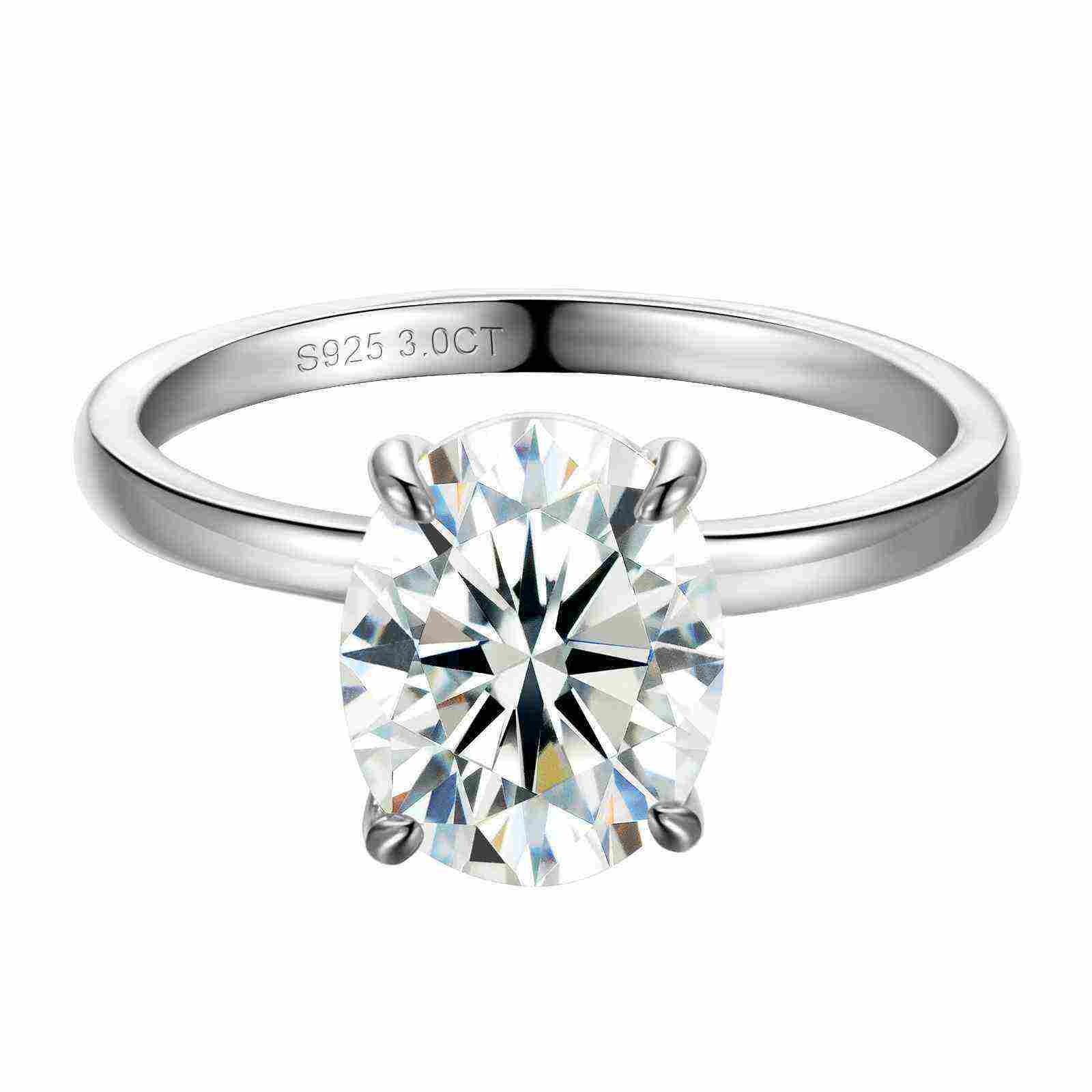 Test(Valentine's Gift) S925 Oval Cut Moissanite Engagement Ring For Her