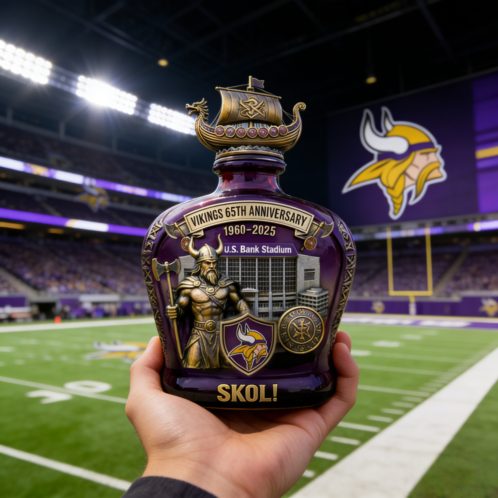 Vikings SKOL！65th Anniversary Whiskey Decanter