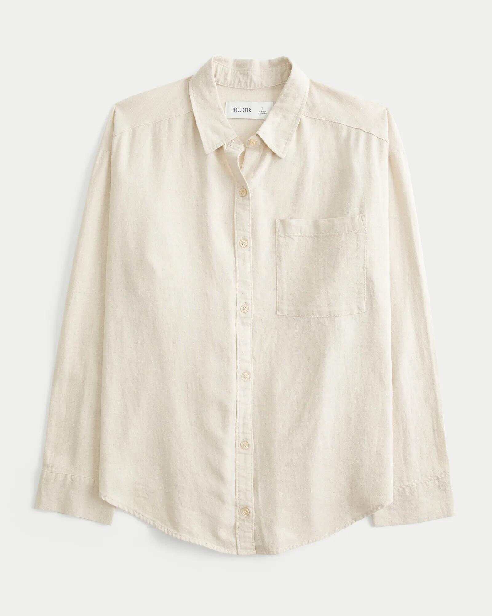 Oversized Linen-Blend Shirt