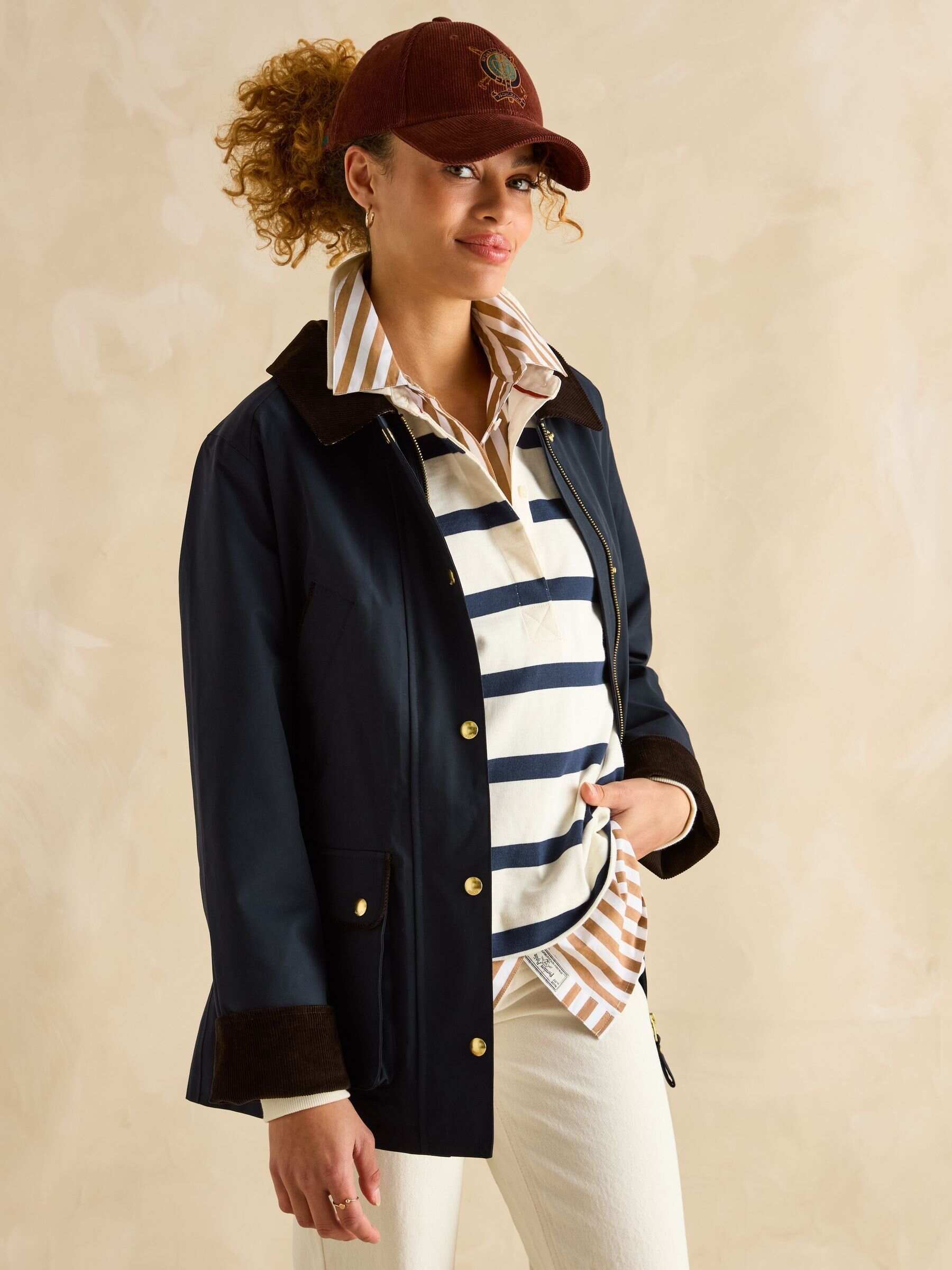 Katherine Navy Blue Waterproof Heritage Coat